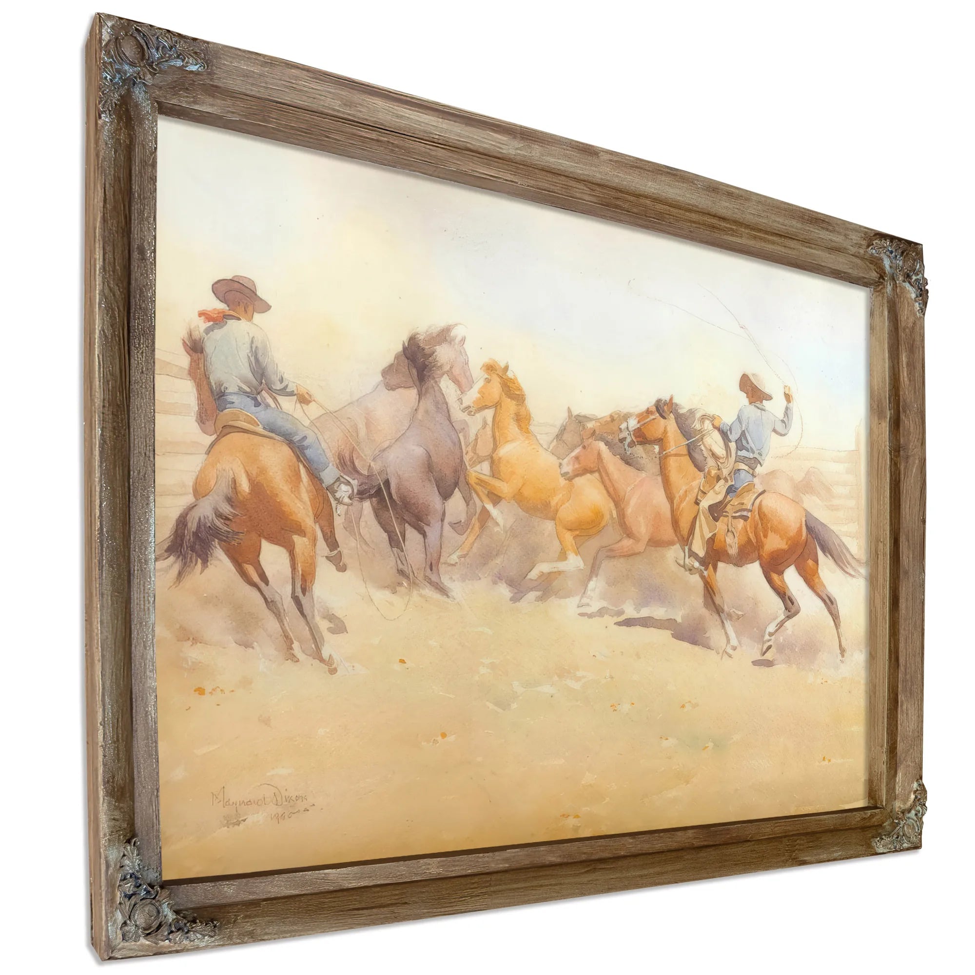 Roping Horses By Maynard Dixon Fine Art Print