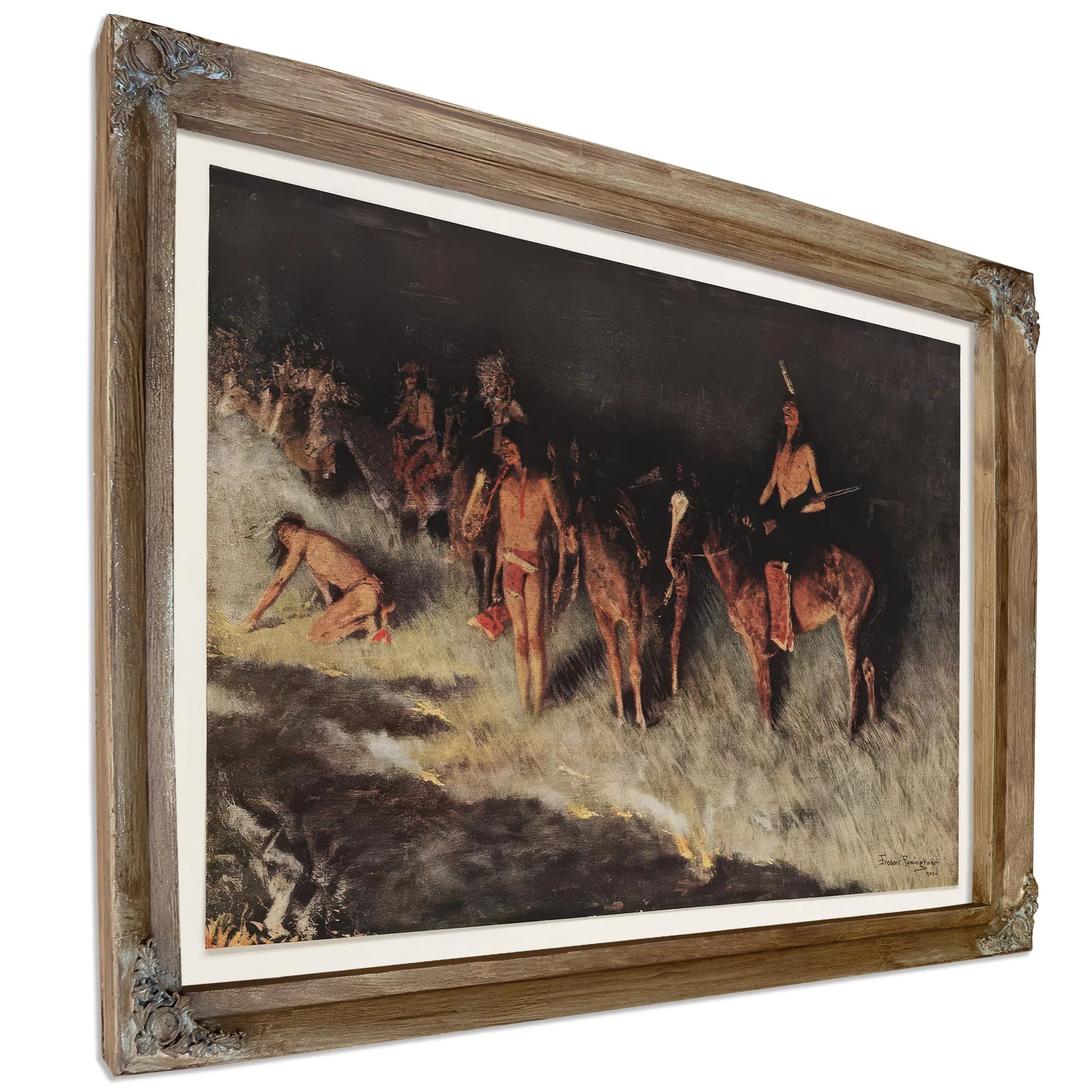 Fire On The Prairie From Colliers Weekly Pub by Frederic Remington