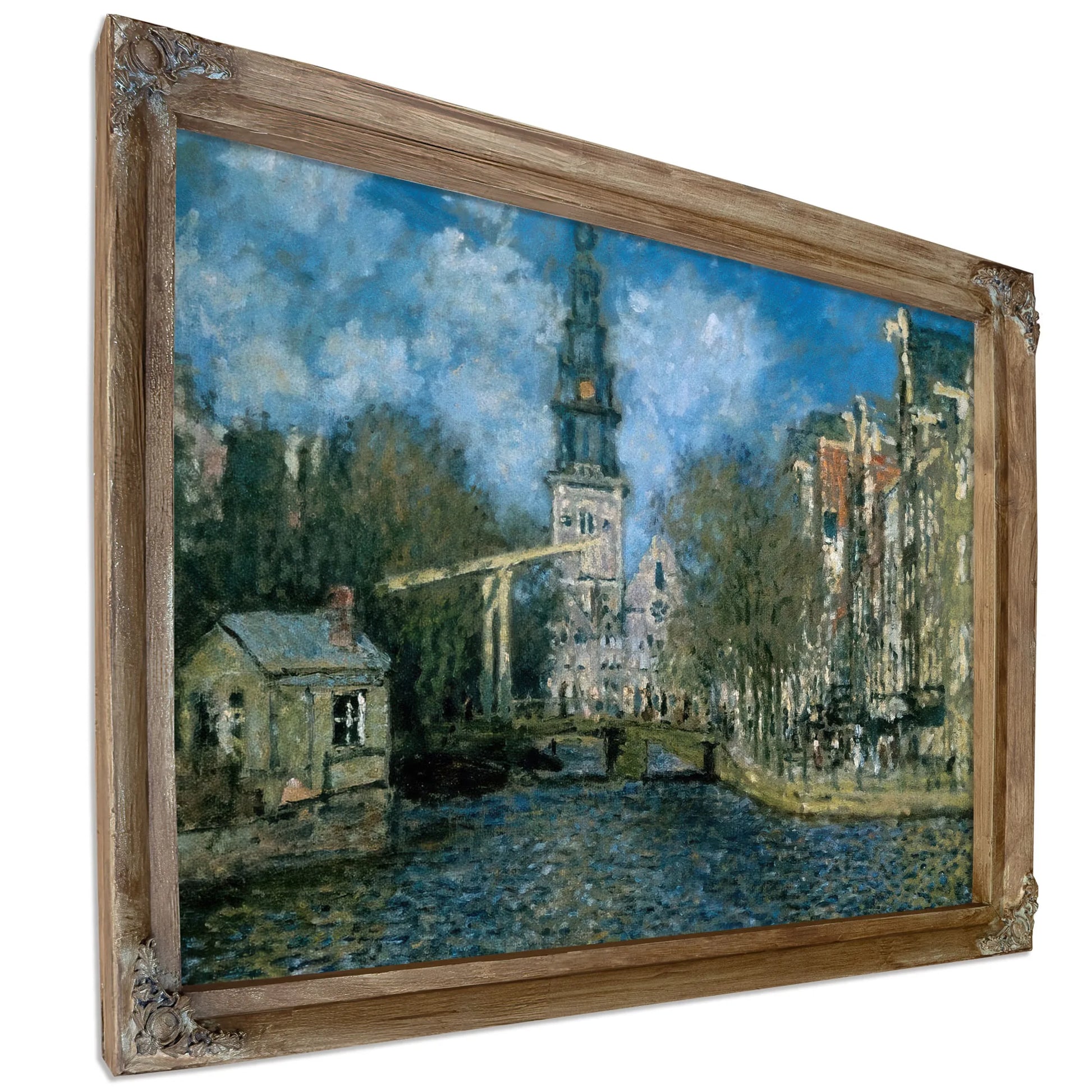 Zuiderkerk At Amsterdam Looking Up The Groenburgwal By Claude Monet Fine Art Print