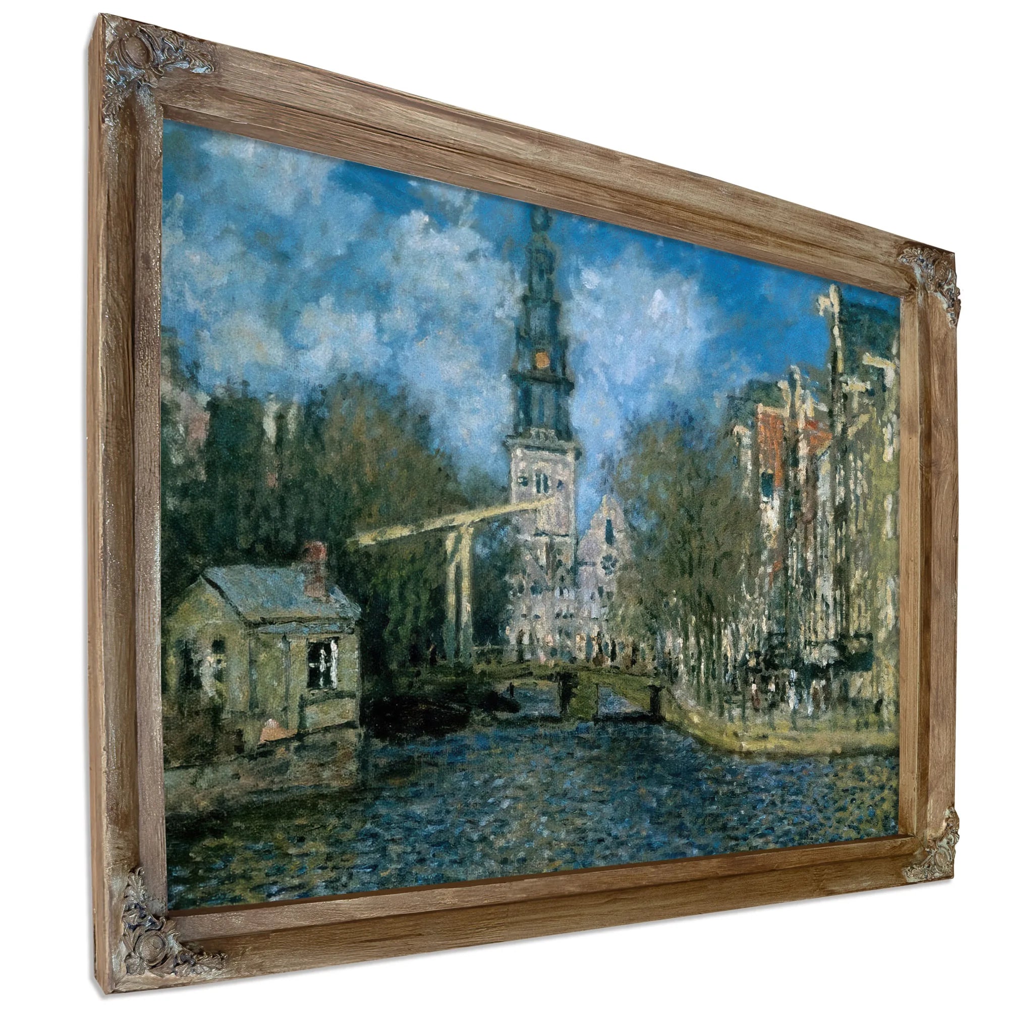 Zuiderkerk At Amsterdam Looking Up The Groenburgwal By Claude Monet Fine Art Print