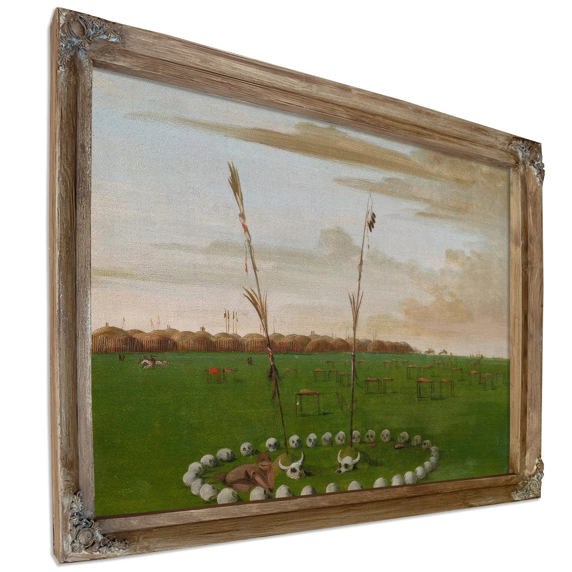 Back View Of Mandan Village, Showing The Cemetery By George Catlin Fine Art Print