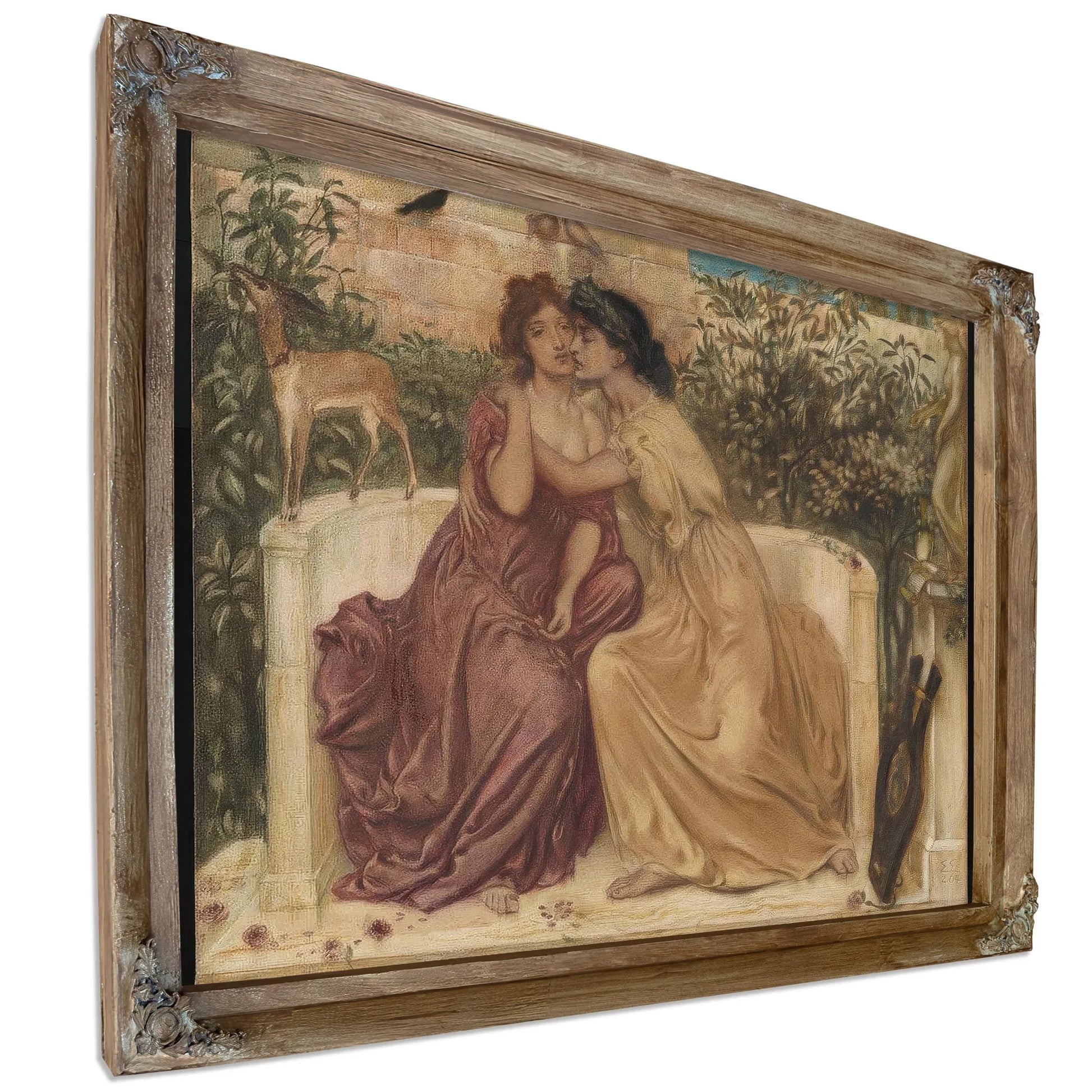 Sappho And Erinna In A Garden At Mytilene 1864 By Simeon Solomon Fine Art Print