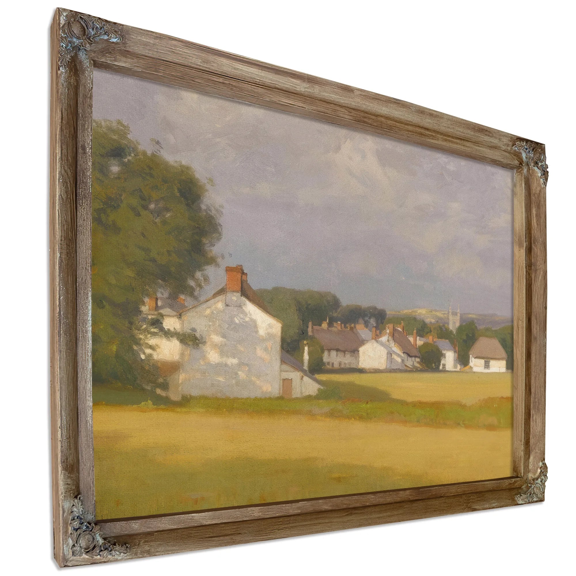 Village With A Church Spire In The Distance 1902 By William Wendt Fine Art Print