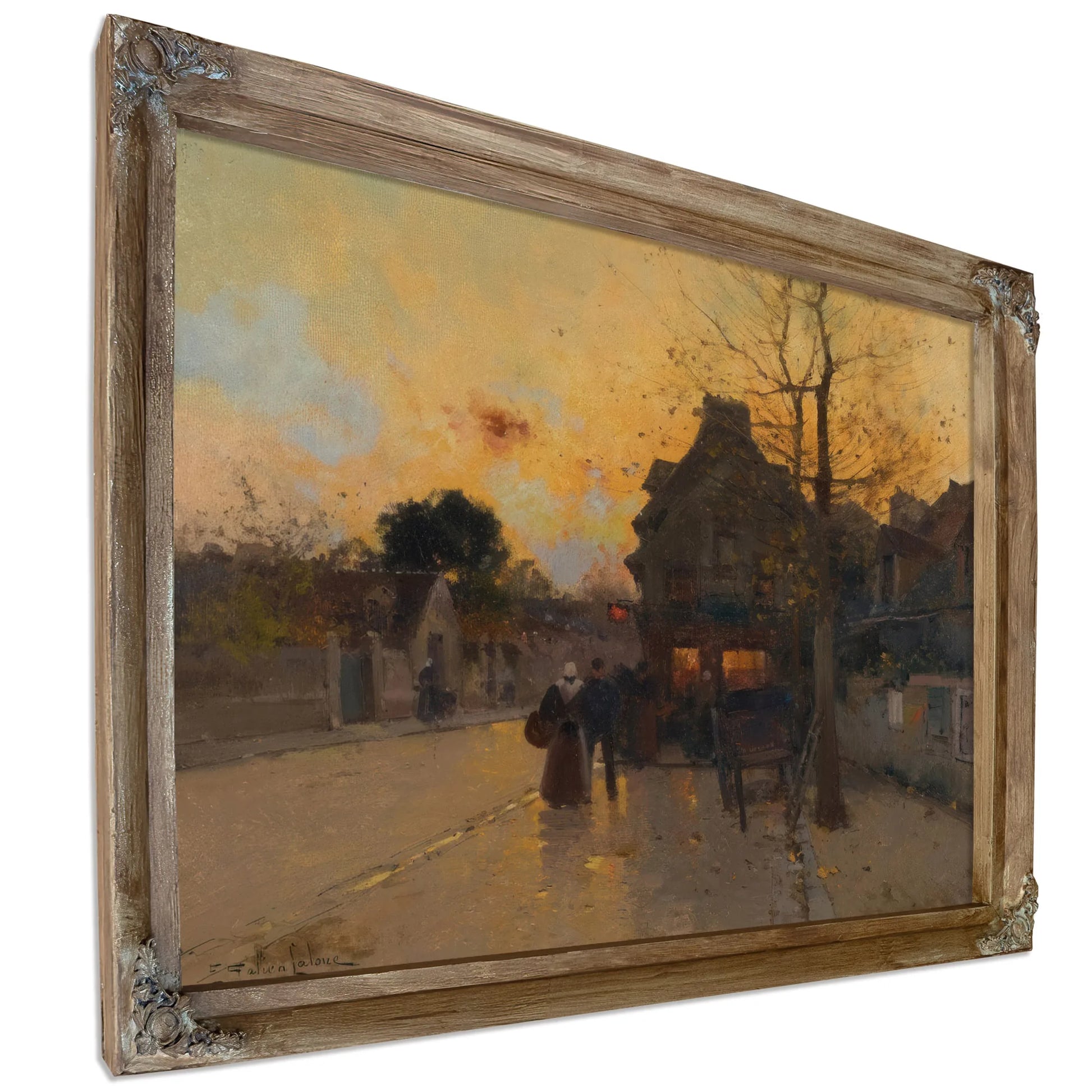 Village Un Soir Dautomne By Eugene Galien Laloue Fine Art Print