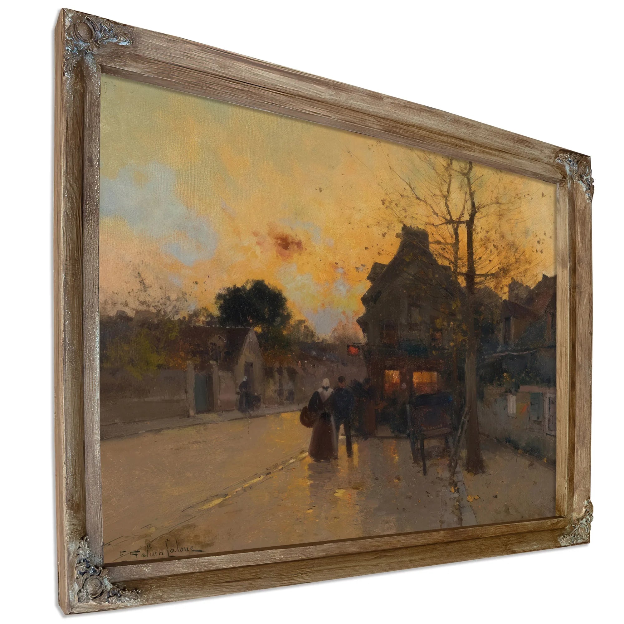 Village Un Soir Dautomne By Eugene Galien Laloue Fine Art Print