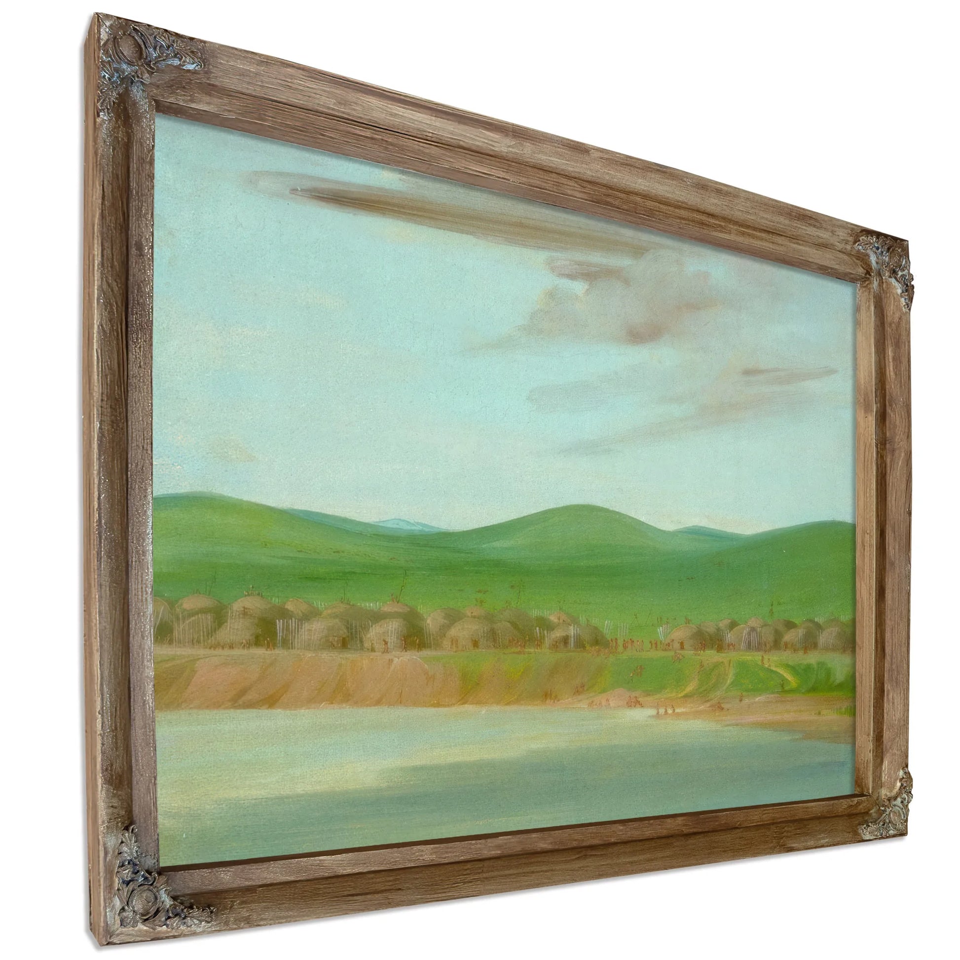 Arikara Village Of Earth Covered Lodges, 1600 Miles Above St. Louis By George Catlin Fine Art Print