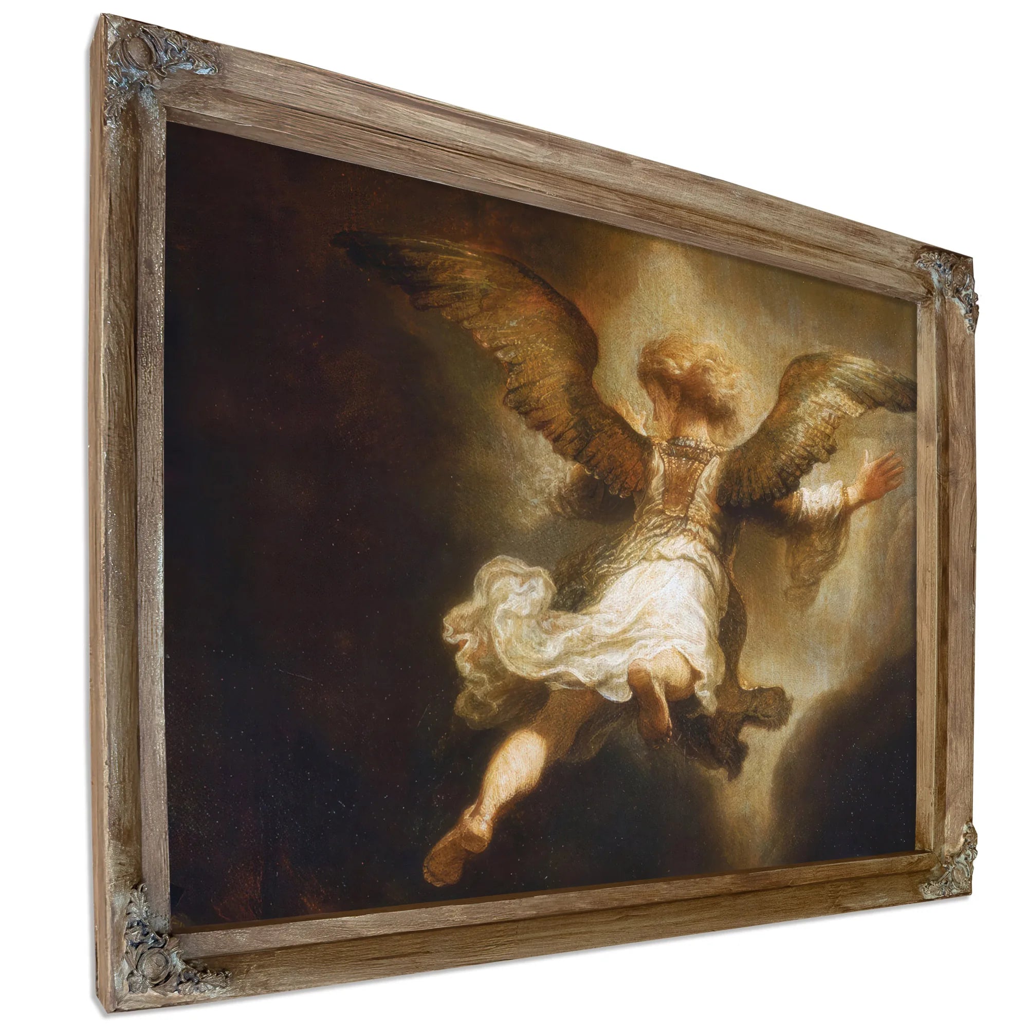 Detail Of Angel Raphael Leaving Tobit And His Family By Rembrandt Fine Art Print