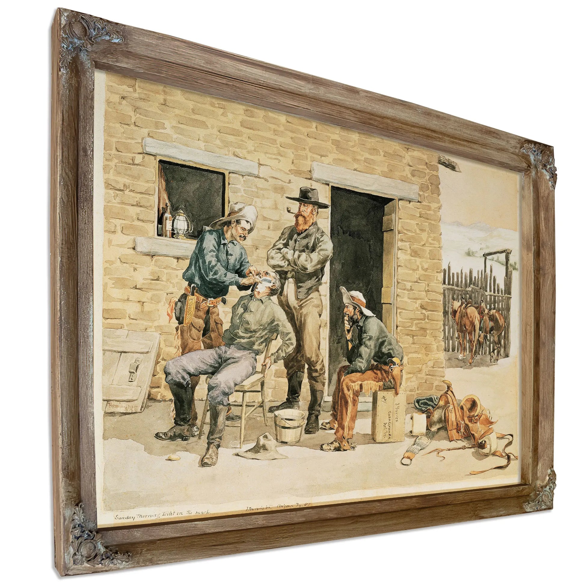 Sunday Morning Toilet On The Ranch by Frederic Remington