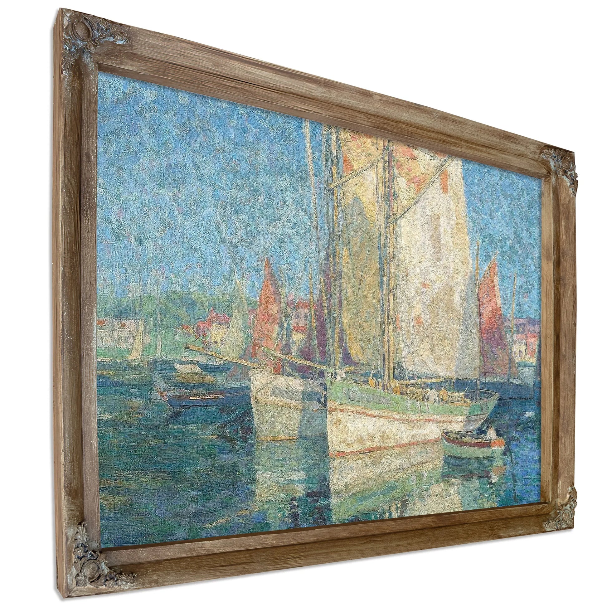Fishing Boats In A Harbor By Edgar Payne Fine Art Print