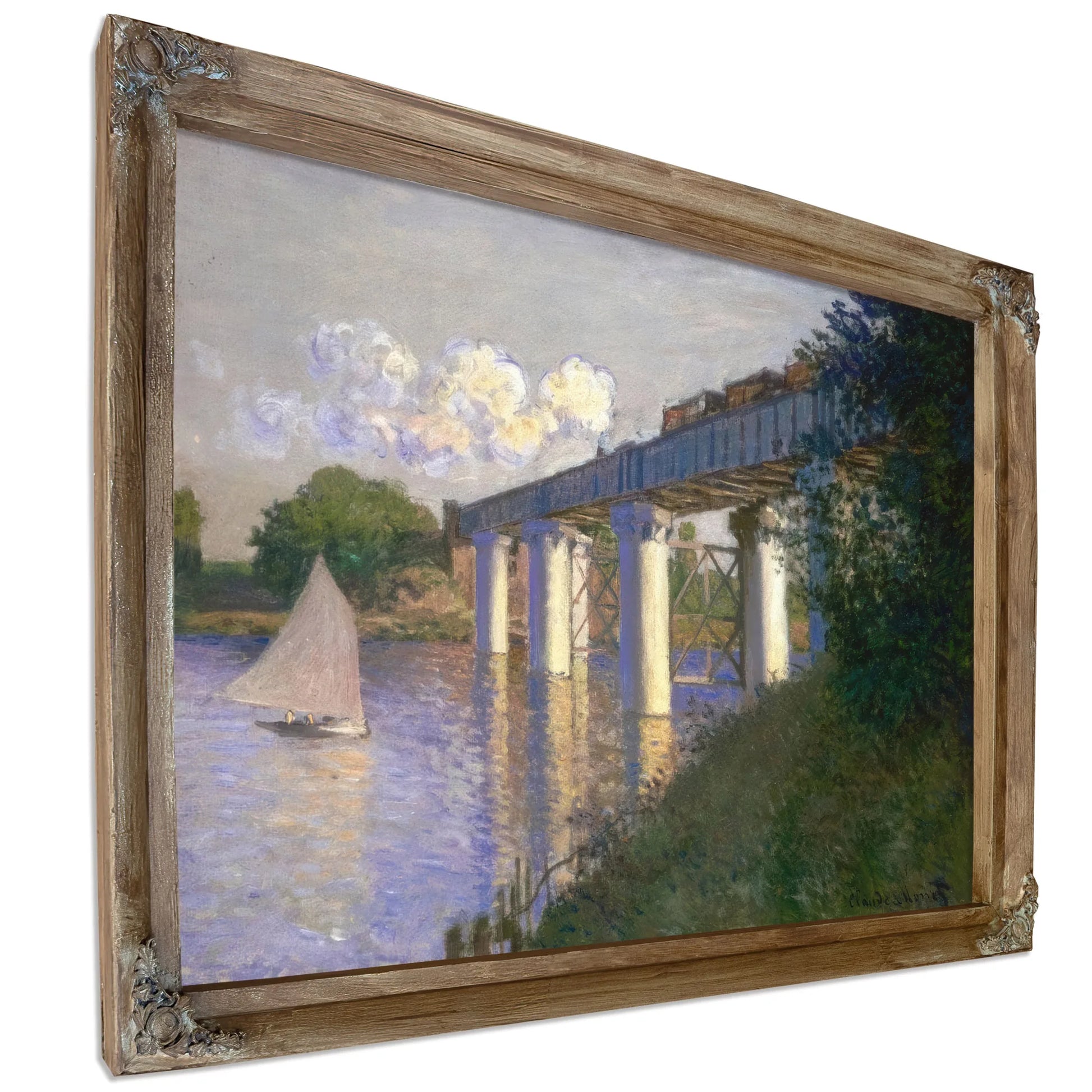 Railroad Bridge Argenteuil By Claude Monet Fine Art Print