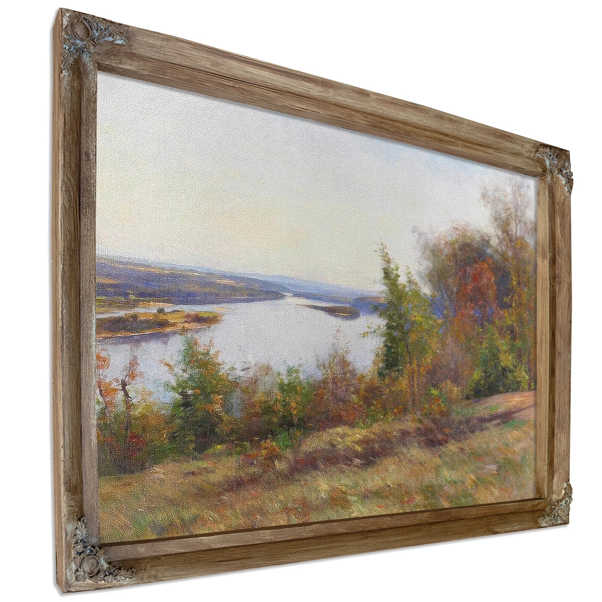 Autumn Trees Overlooking A River By William Wendt Fine Art Print