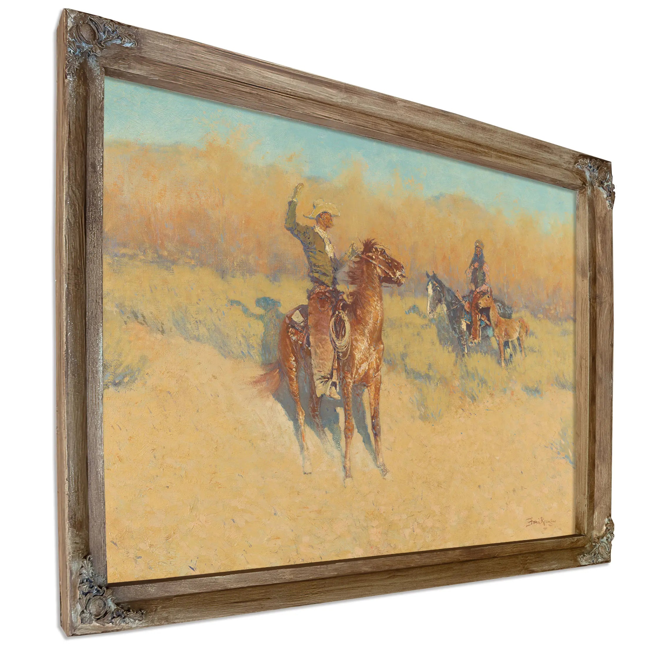 The Long Horn Cattle Sign by Frederic Remington