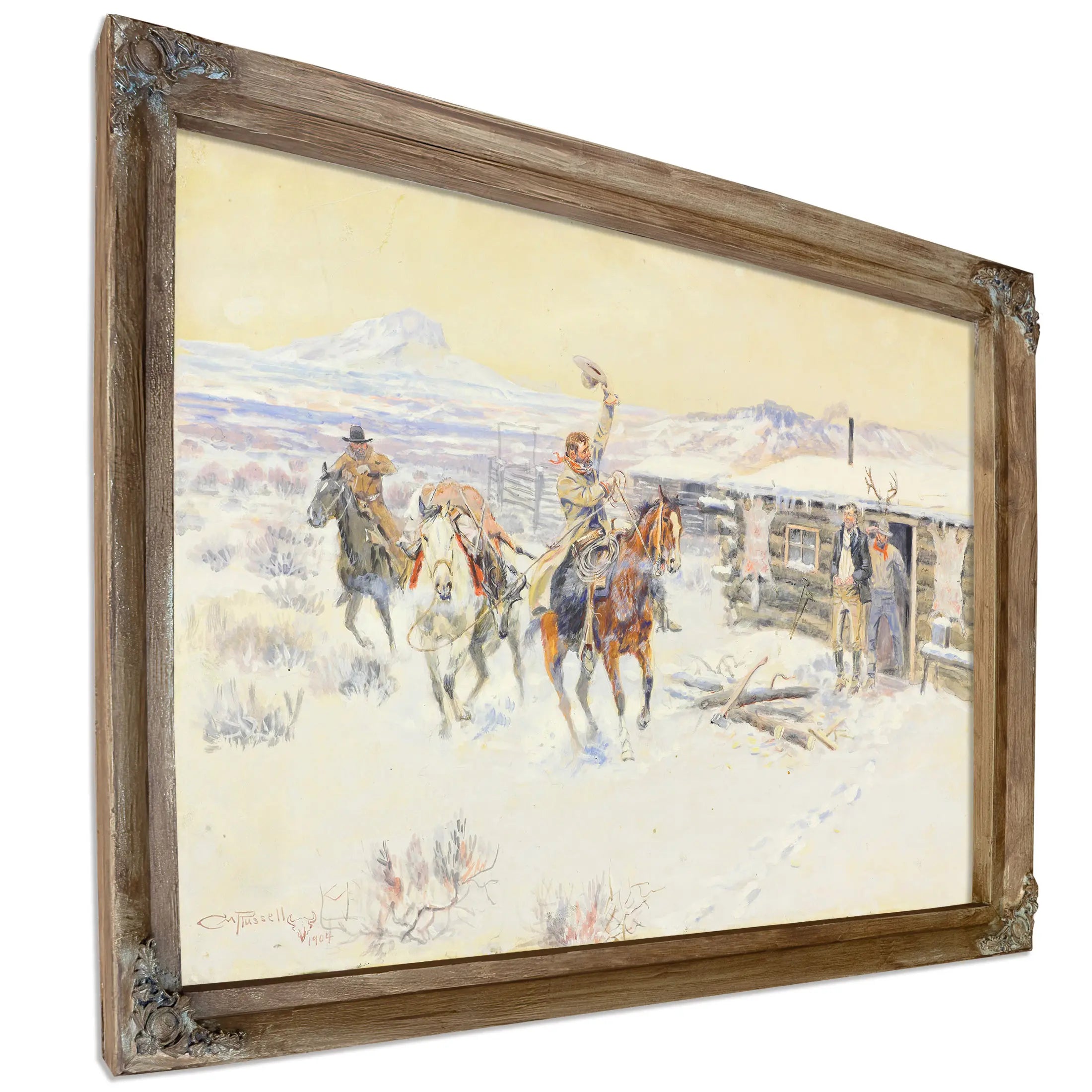 Christmas At The Line Camp by Charles Marion Russell