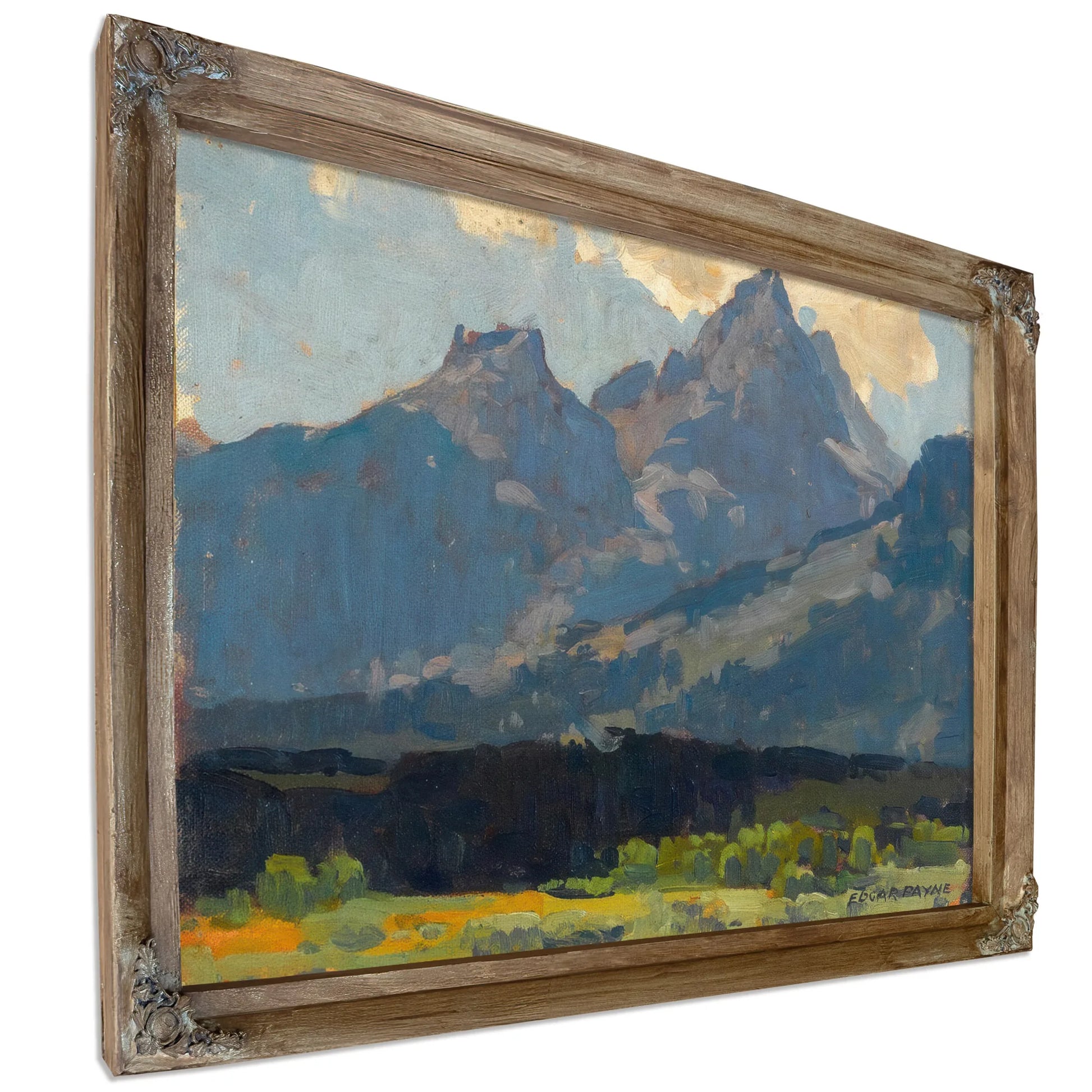 A View From The Valley Floor Towards The Sierras By Edgar Payne Fine Art Print