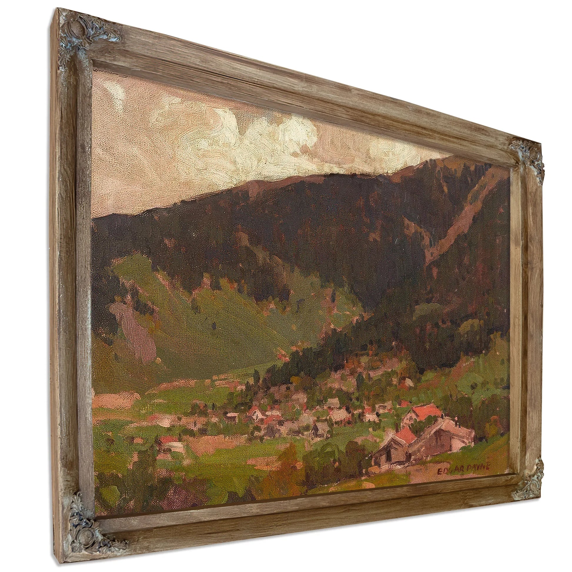 Village At The Base Of The Mountain By Edgar Payne Fine Art Print