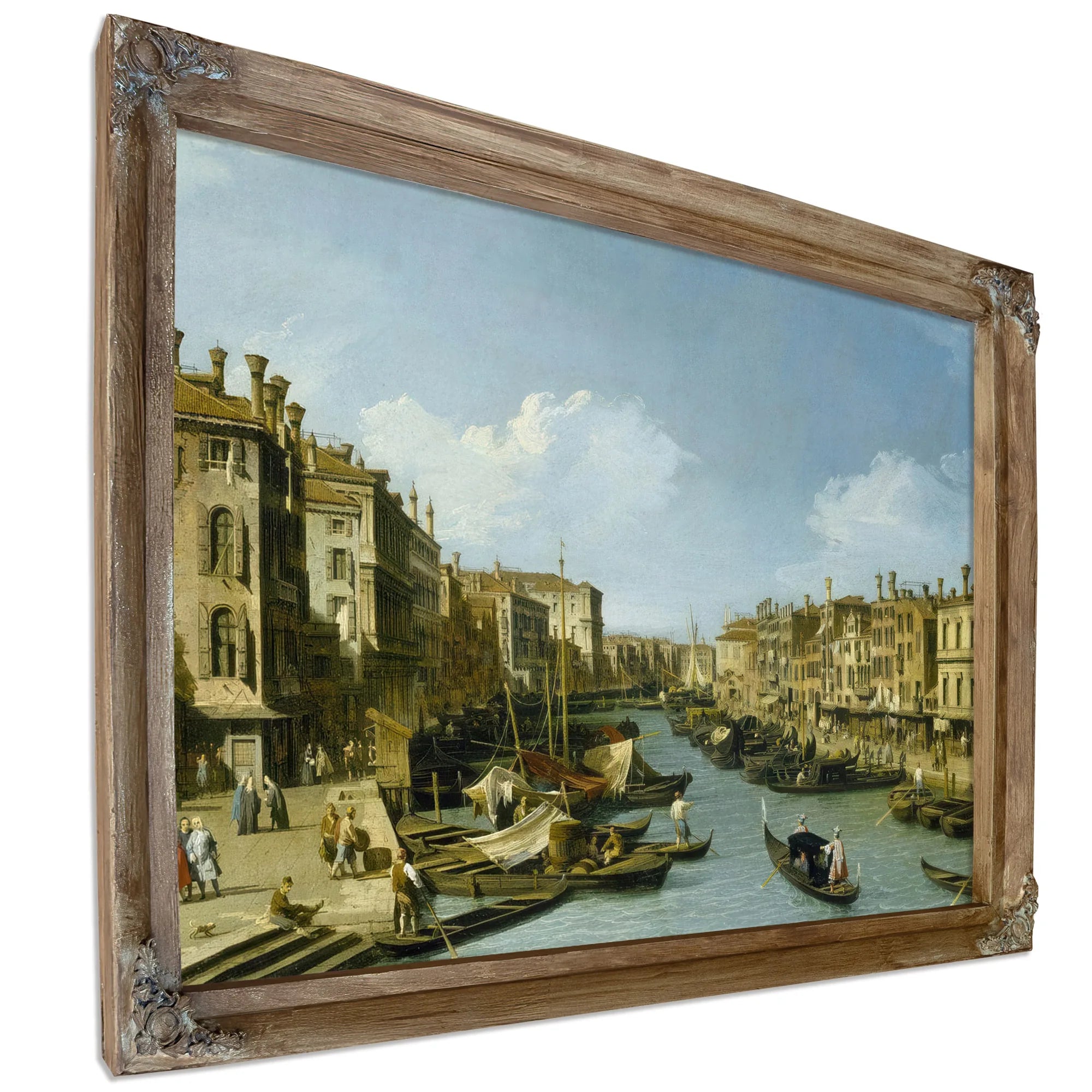 The Grand Canal Near The Rialto Bridge Venice C. 1730 By Canaletto Fine Art Print