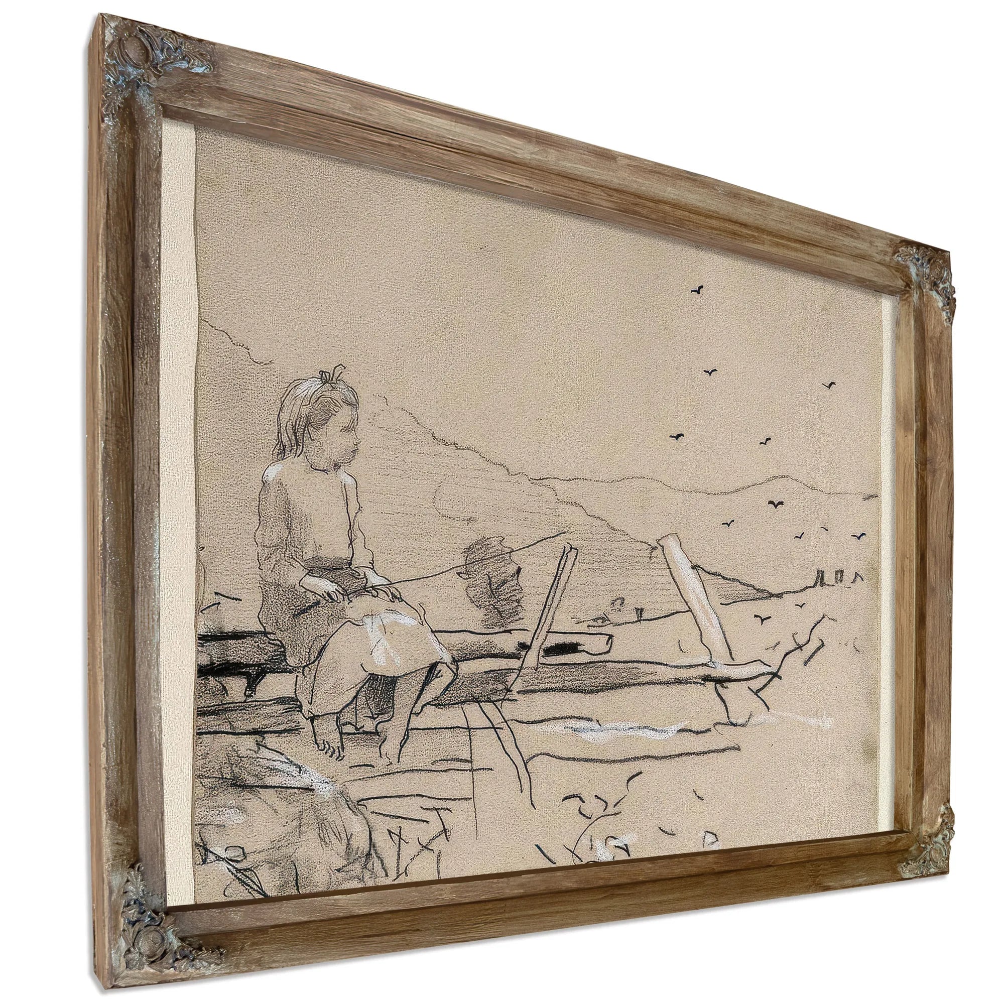 Girl Seated On A Fence Rail By Winslow Homer Fine Art Print