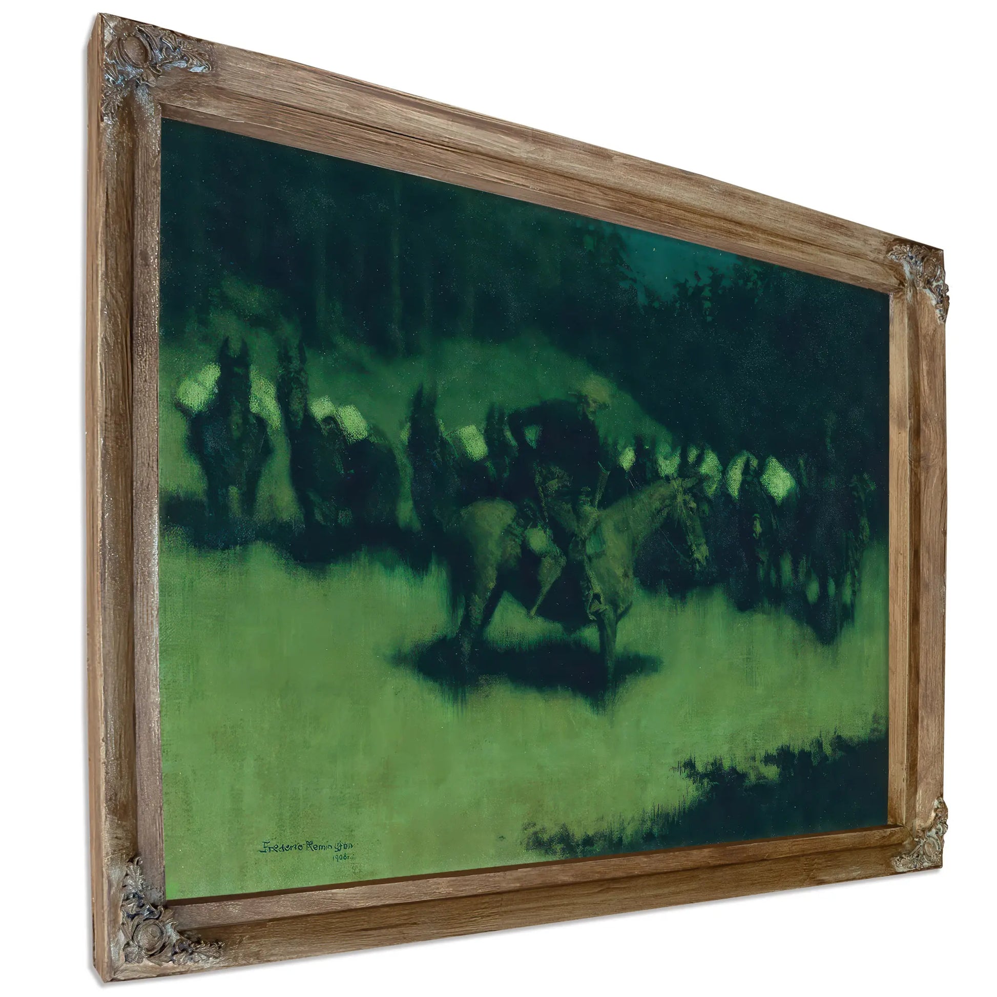 Scare In A Pack Train  by Frederic Remington
