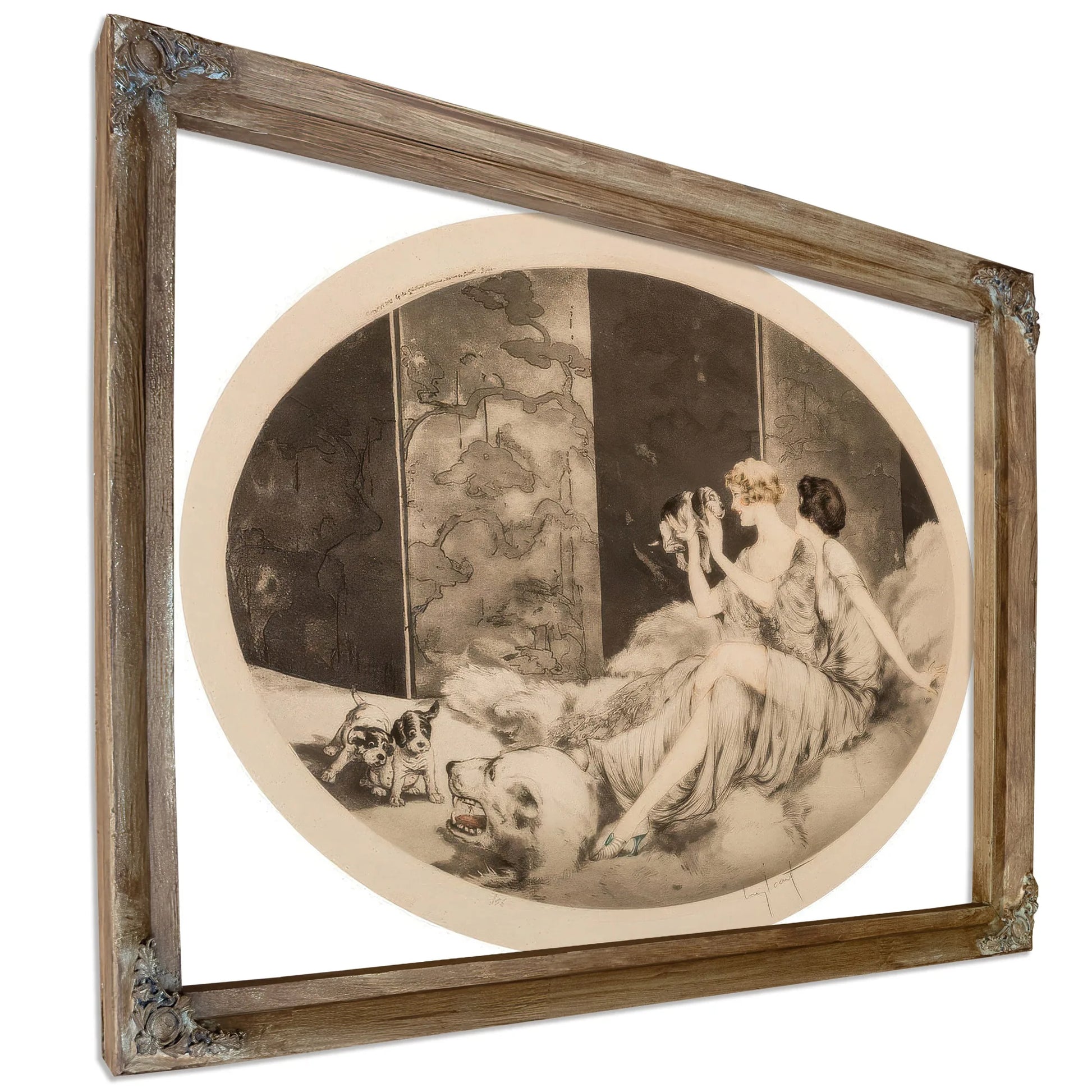 Petit Chiens 1925 By Louis Icart Fine Art Print