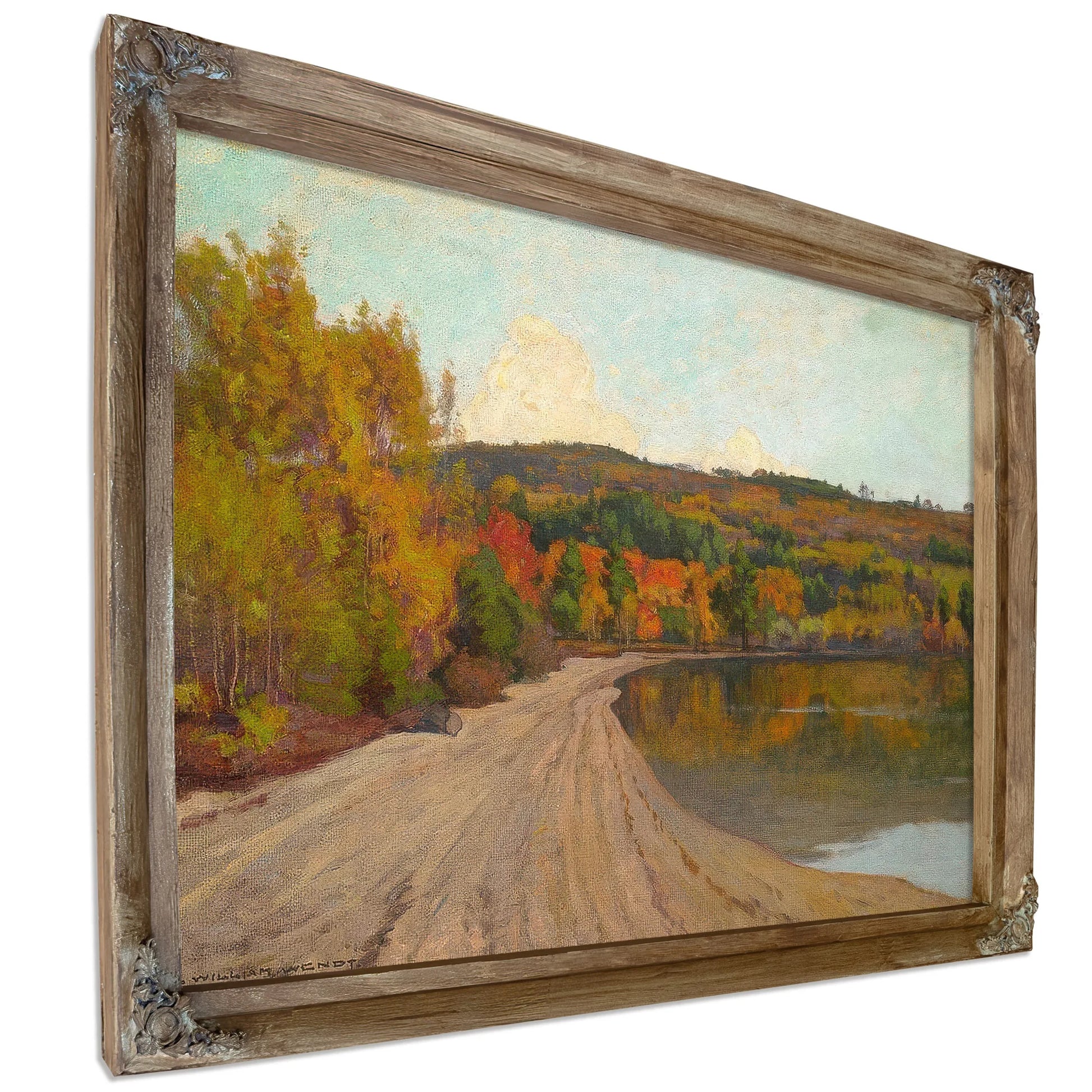 Reflections Along A Lake's Edge By William Wendt Fine Art Print