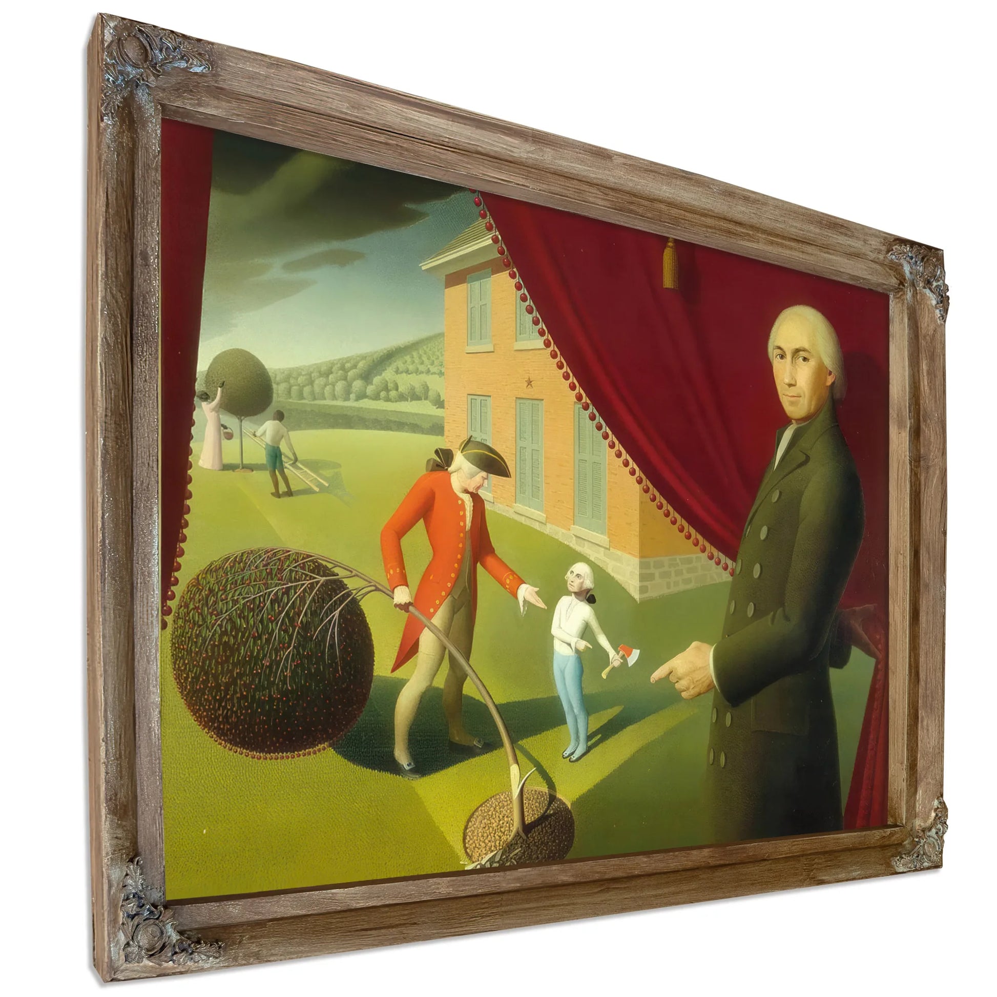 Parson Weems Fable By Grant Wood Fine Art Print