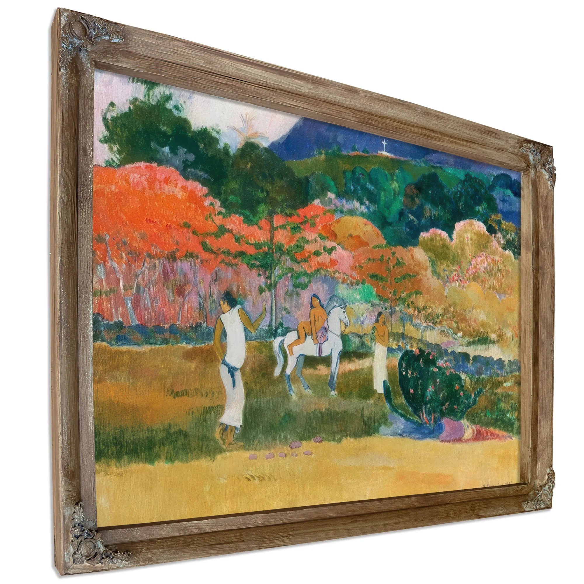Women And A White Horse By Paul Gauguin Fine Art Print