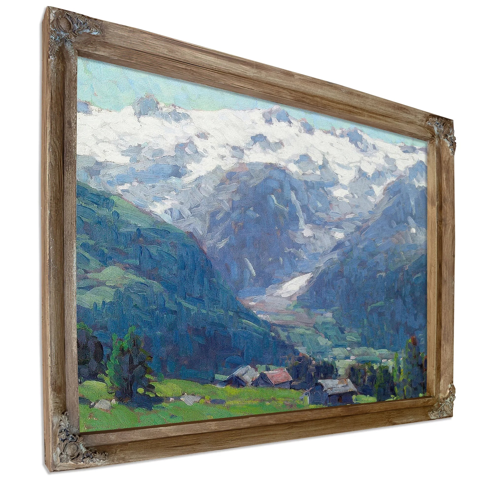 Distant Glaciers And High Country Huts By Edgar Payne Fine Art Print