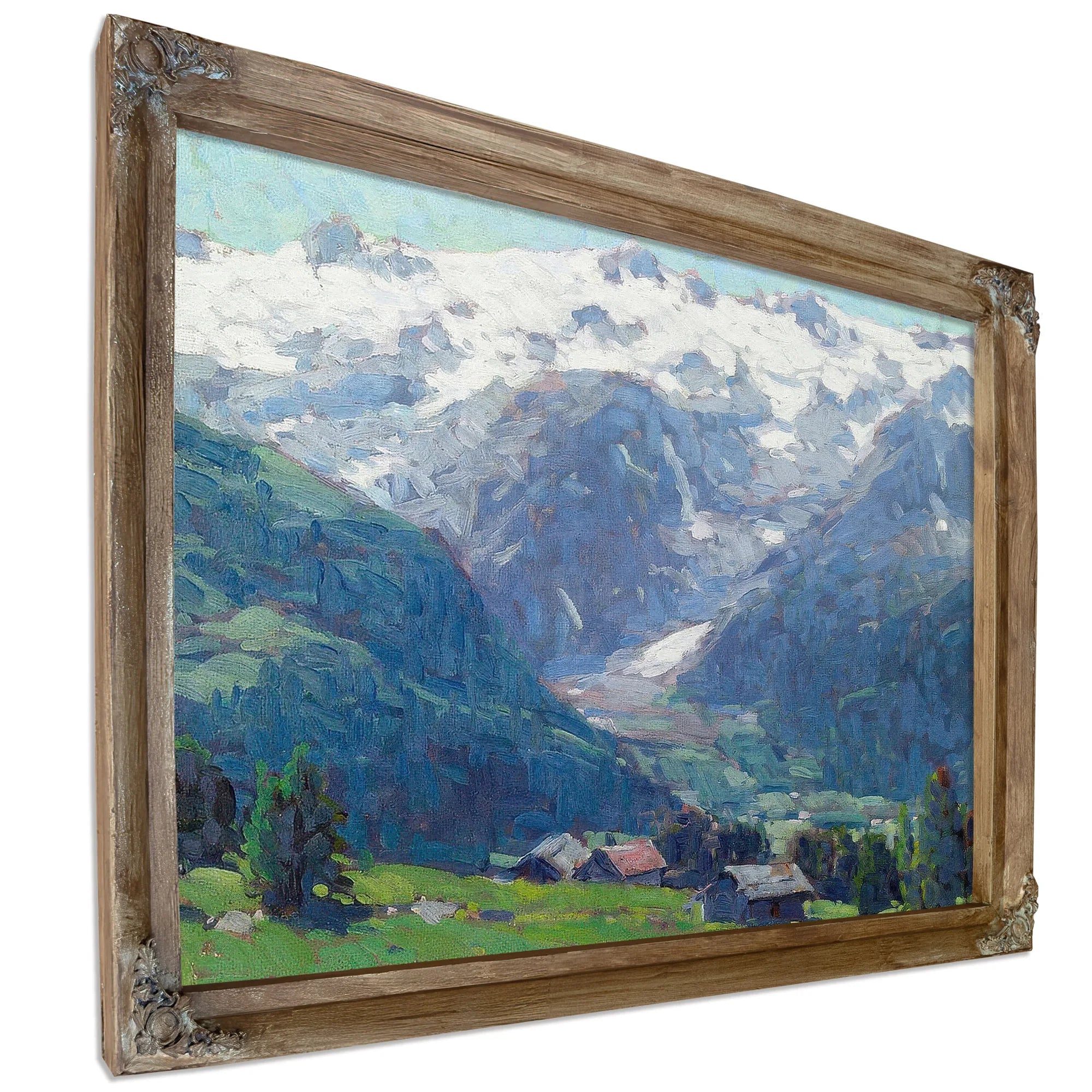 Distant Glaciers And High Country Huts By Edgar Payne Fine Art Print