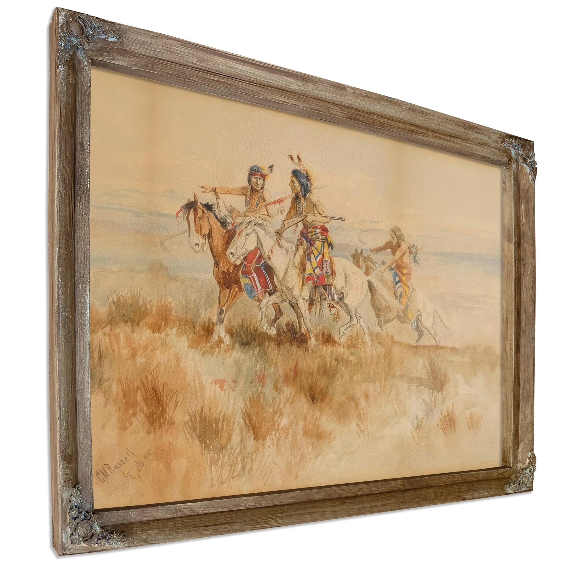 Indians Scouting By Charles Marion Russell Fine Art Print
