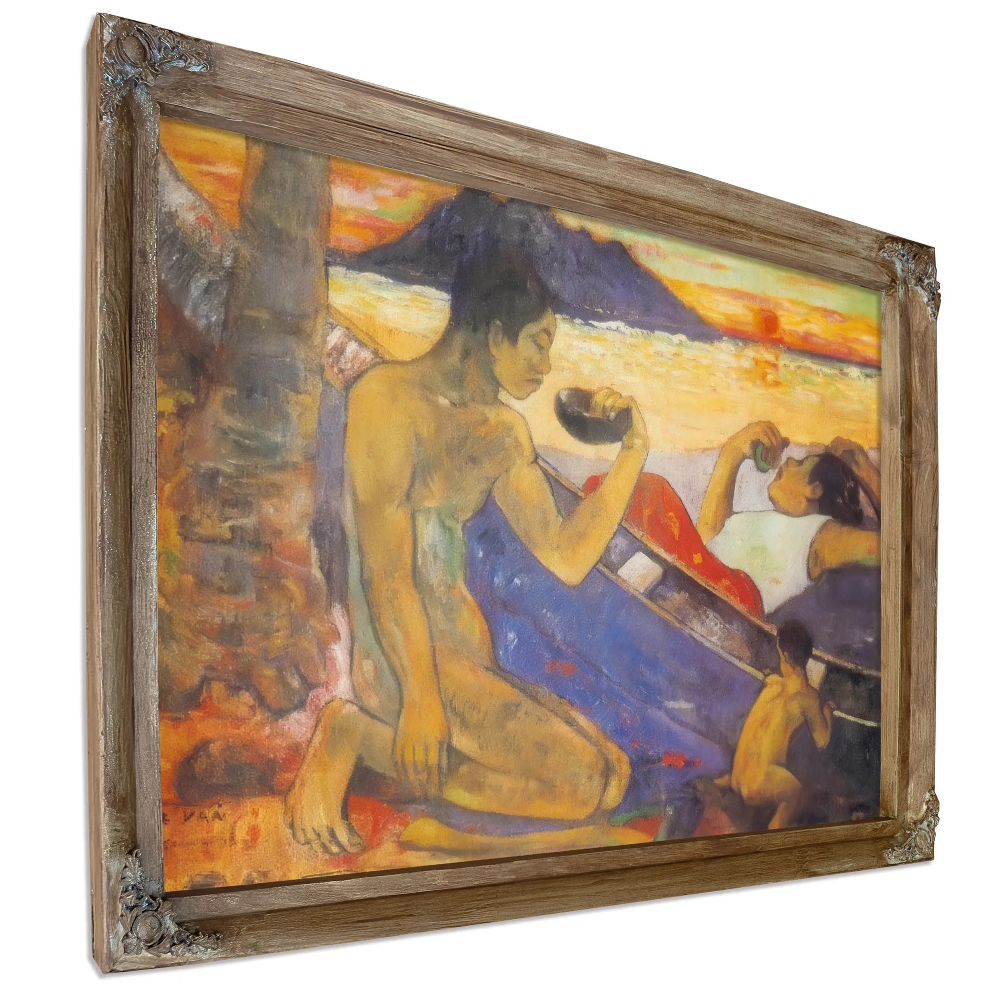 Te Vaa ( The Canoe) Or A Thahitian Family By Paul Gauguin Fine Art Print