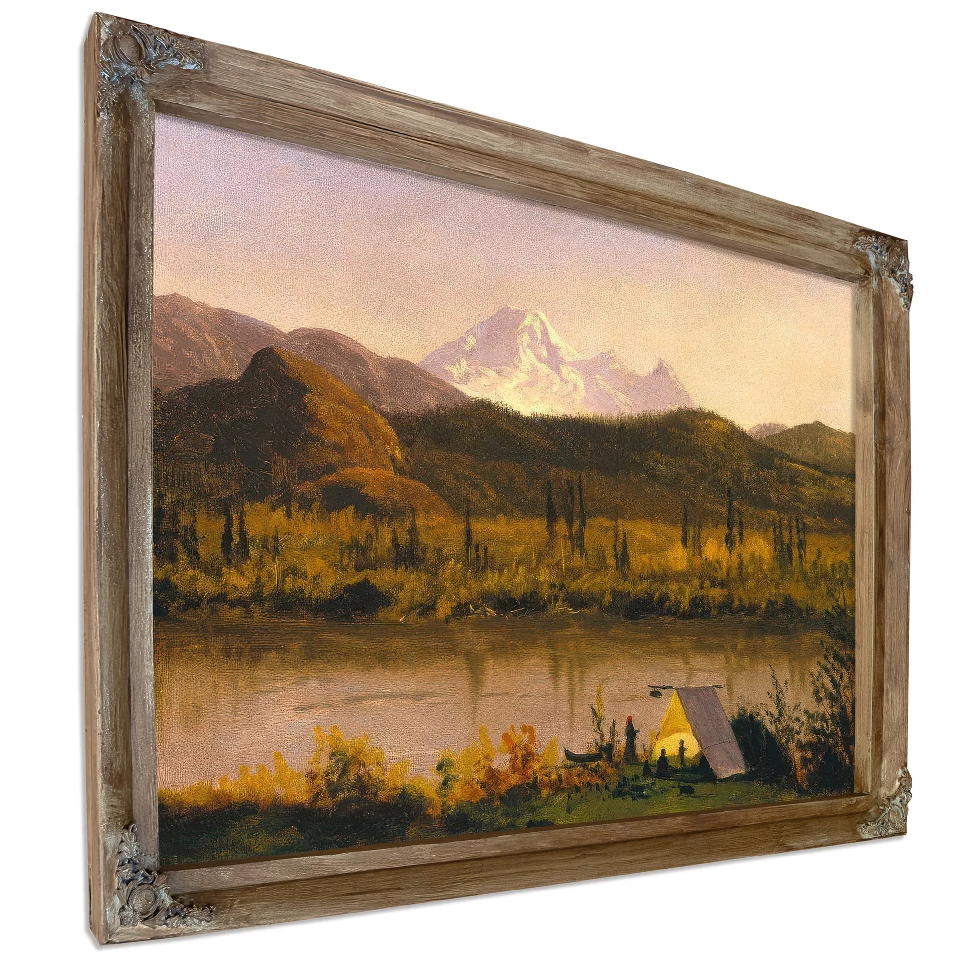 Mount Baker Washington From The Frazier River Encampment In The Rockies By Albert Bierstadt Fine Art Print
