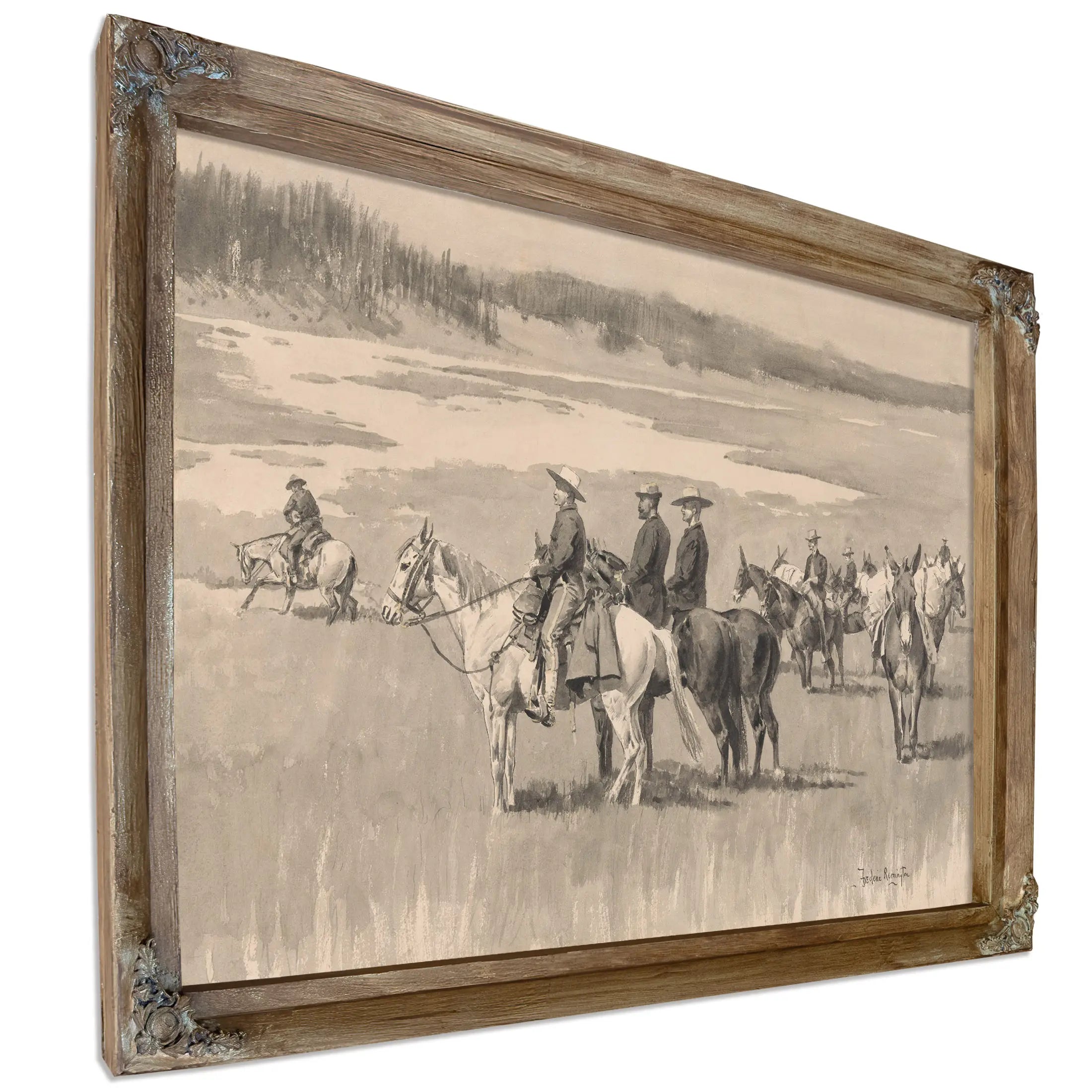 On The Head Waters Burgess Finding A Ford by Frederic Remington
