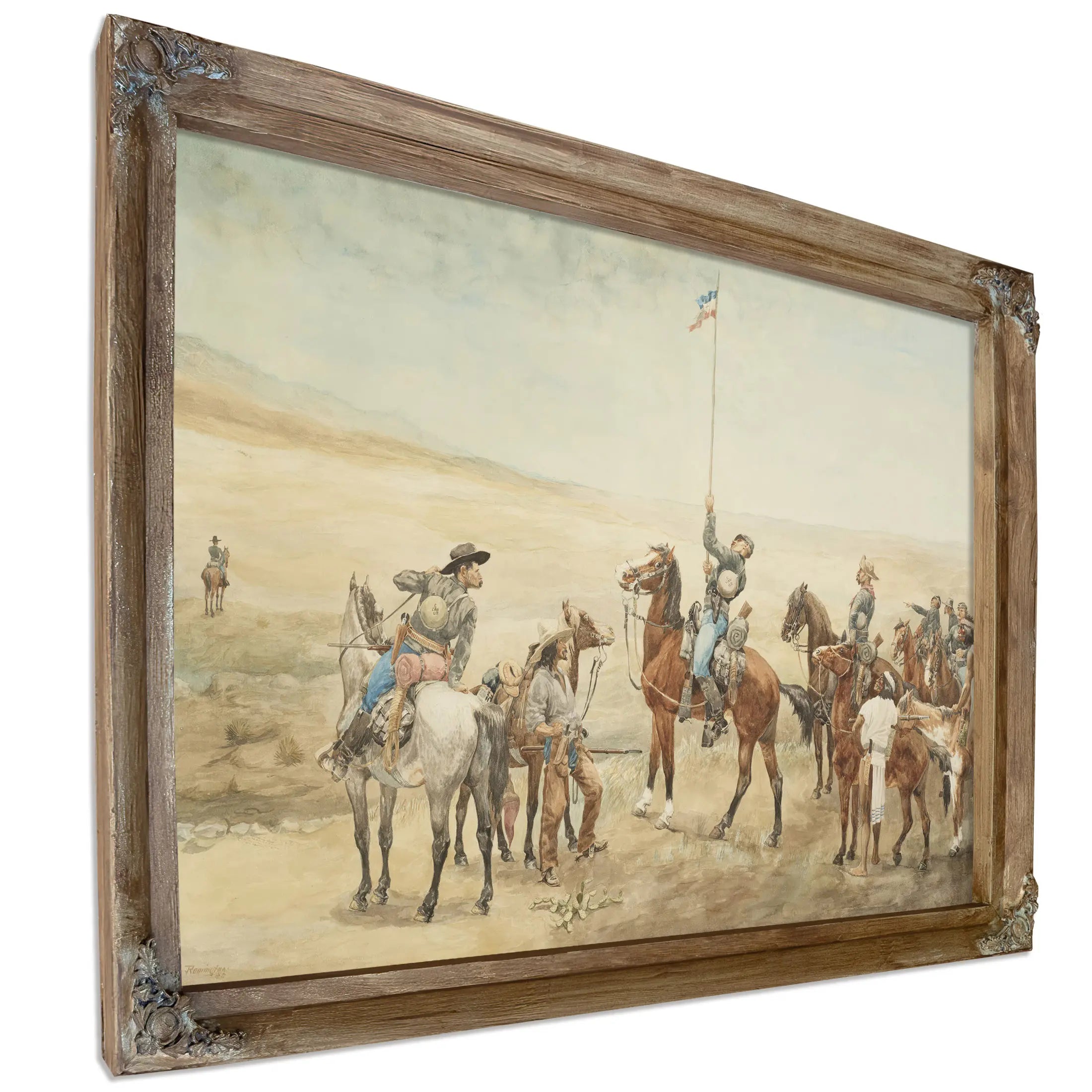 Frederic Remington Signaling The Main Command  by Frederic Remington