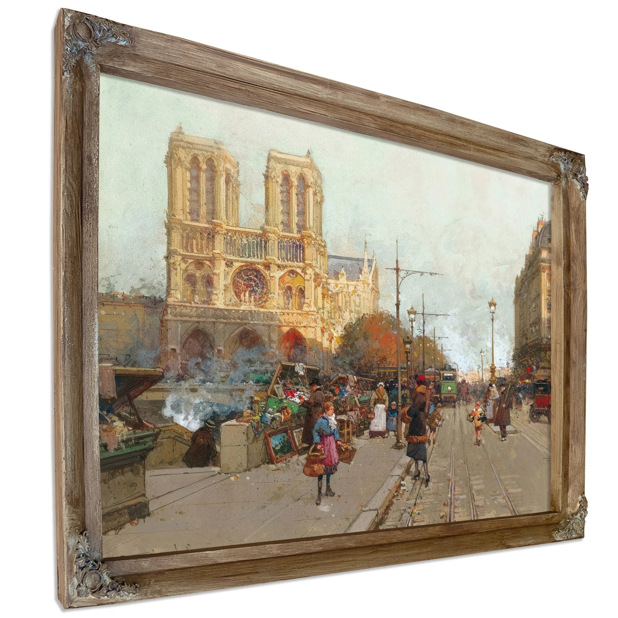 Notre Dame De Paris Vue Du Quai De Montebello By Eugene Galien Laloue Fine Art Print