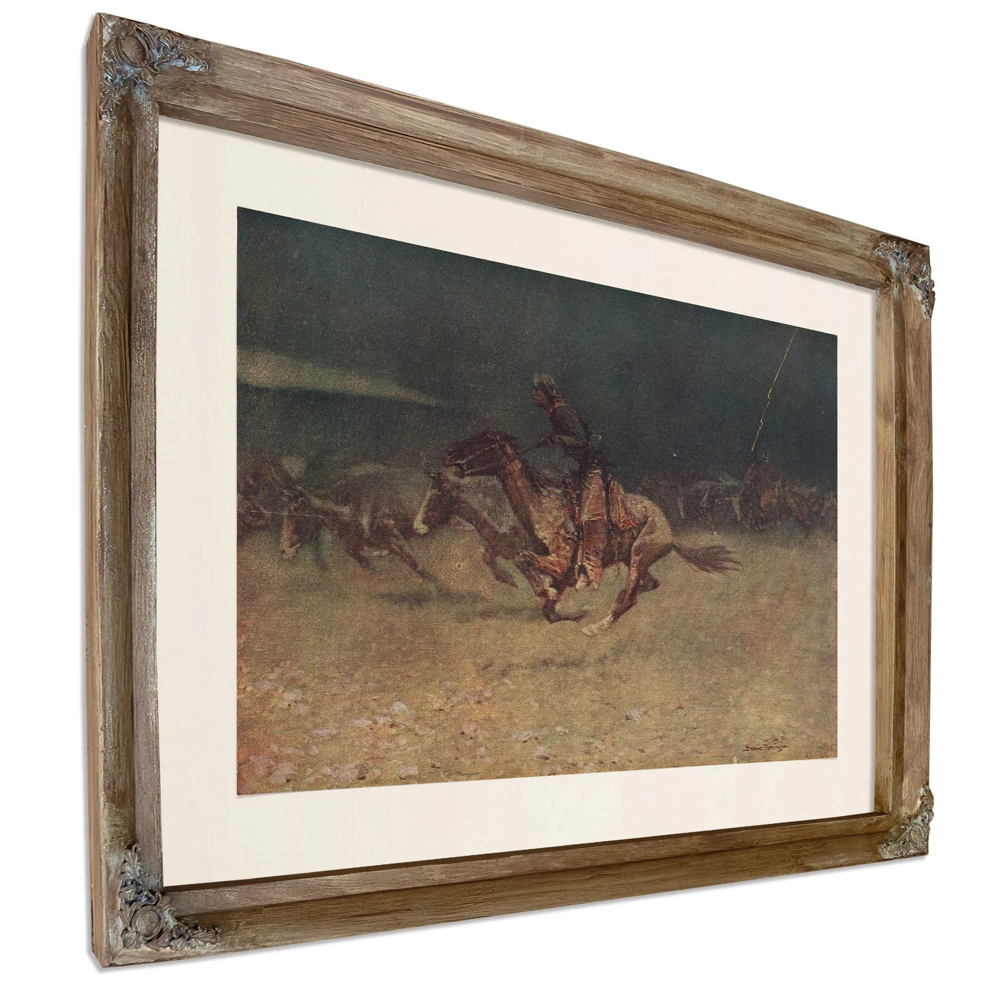 The Stampede By Lightning by Frederic Remington