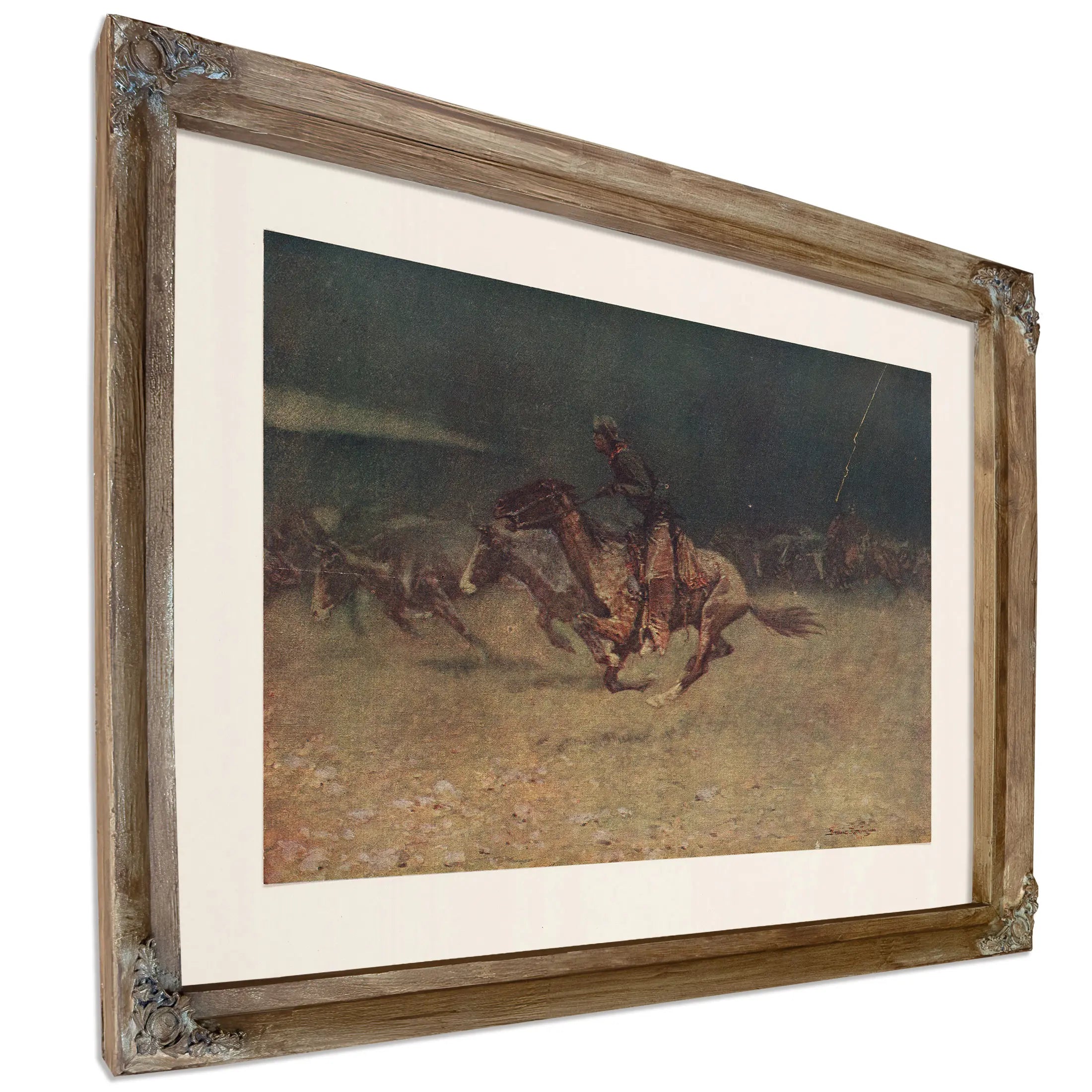 The Stampede By Lightning by Frederic Remington