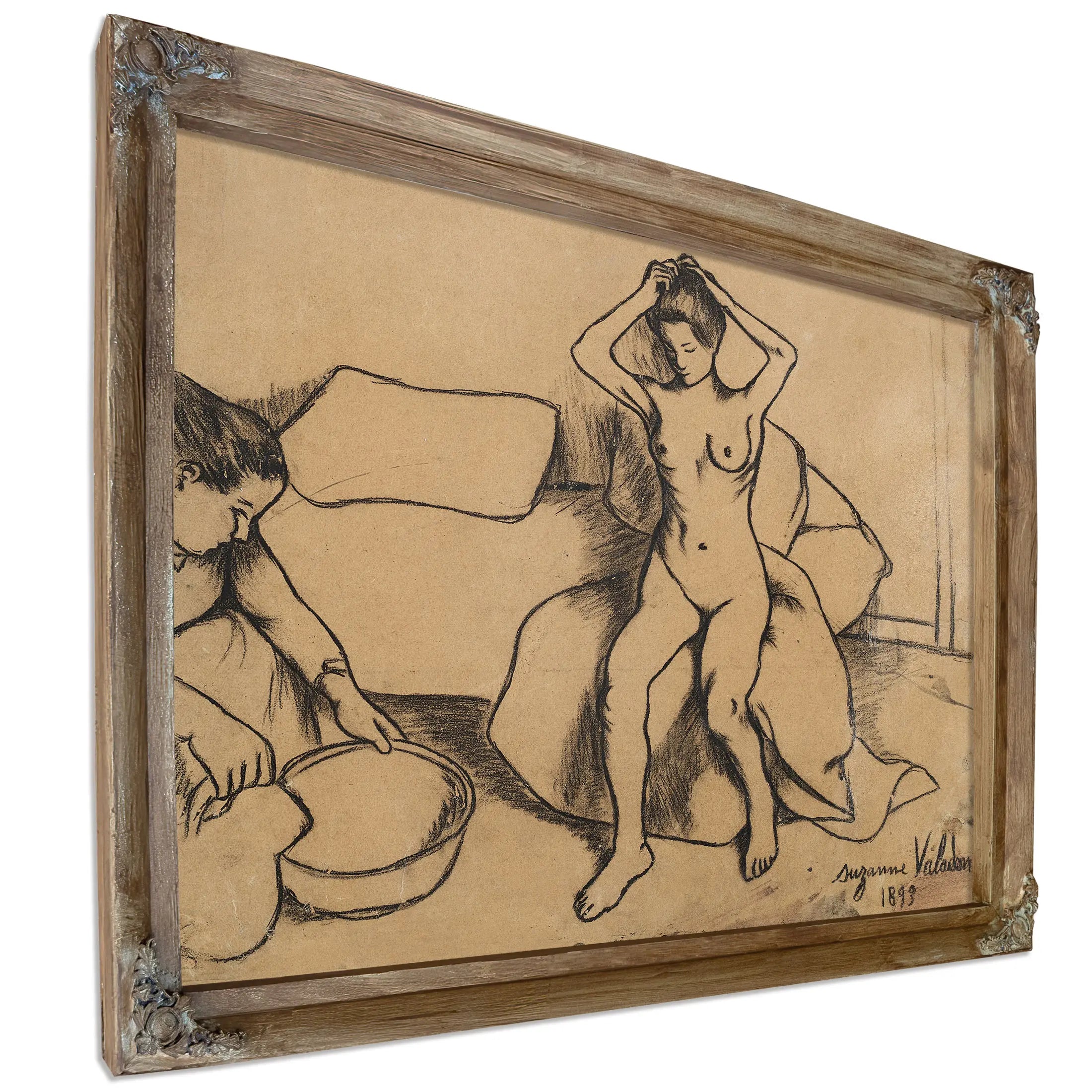 Nu Assis Se Coiffant by Suzanne Valadon