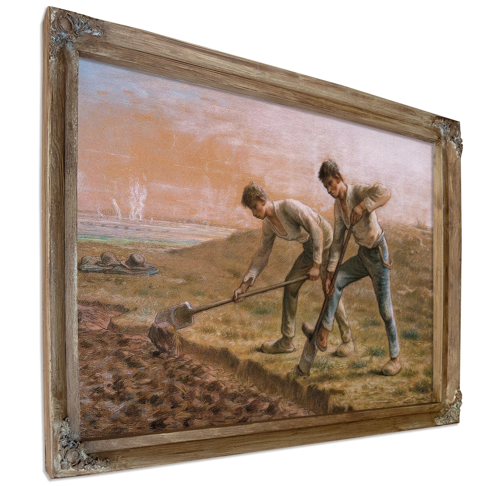 Two Men Turning Over The Soil By Jean Francois Millet Fine Art Print