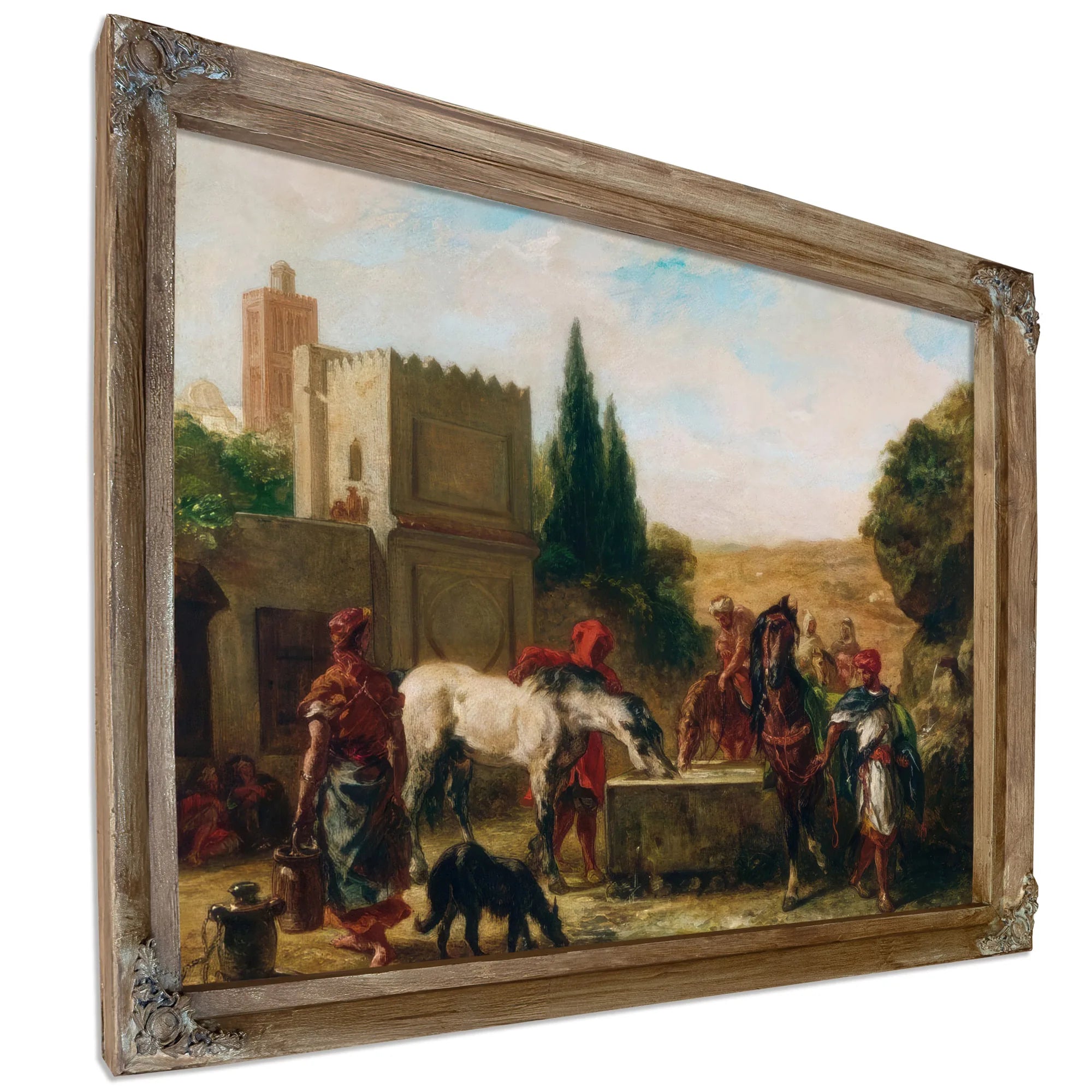Horses At A Fountain By Eugene Delacroix Fine Art Print