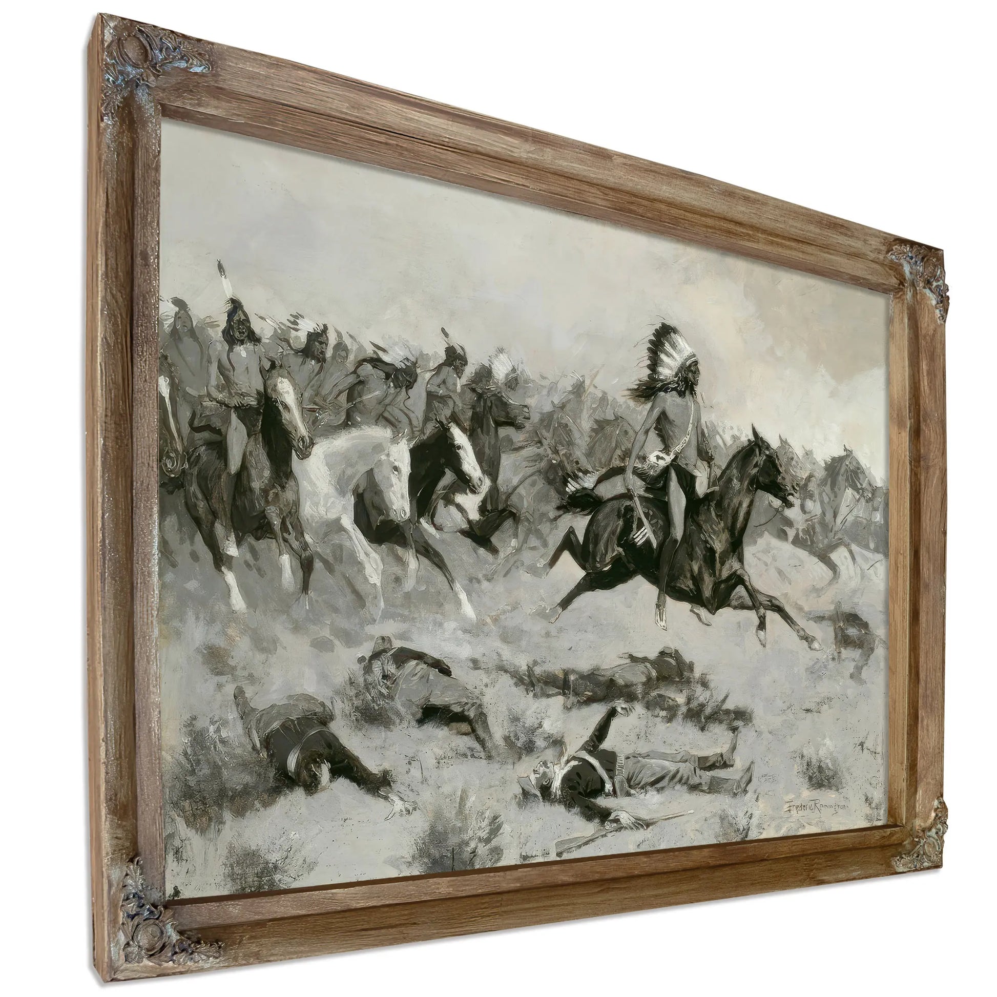Rushing Red Lodges Passed Through The Line by Frederic Remington