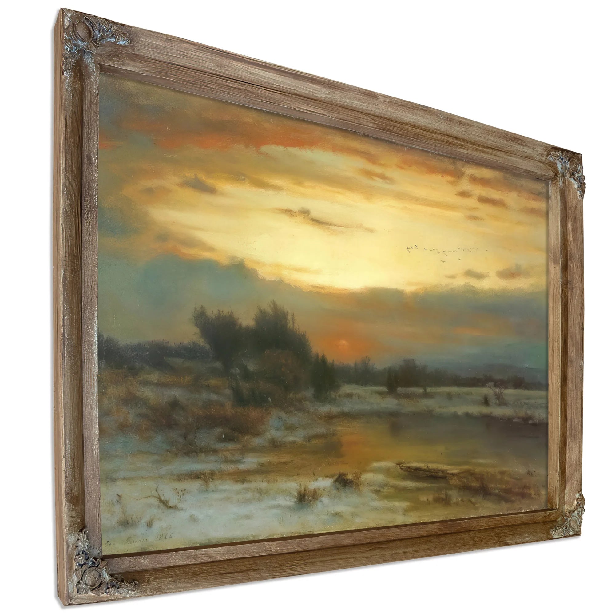Winter Close Of Day A Winter Sky By George Inness Fine Art Print
