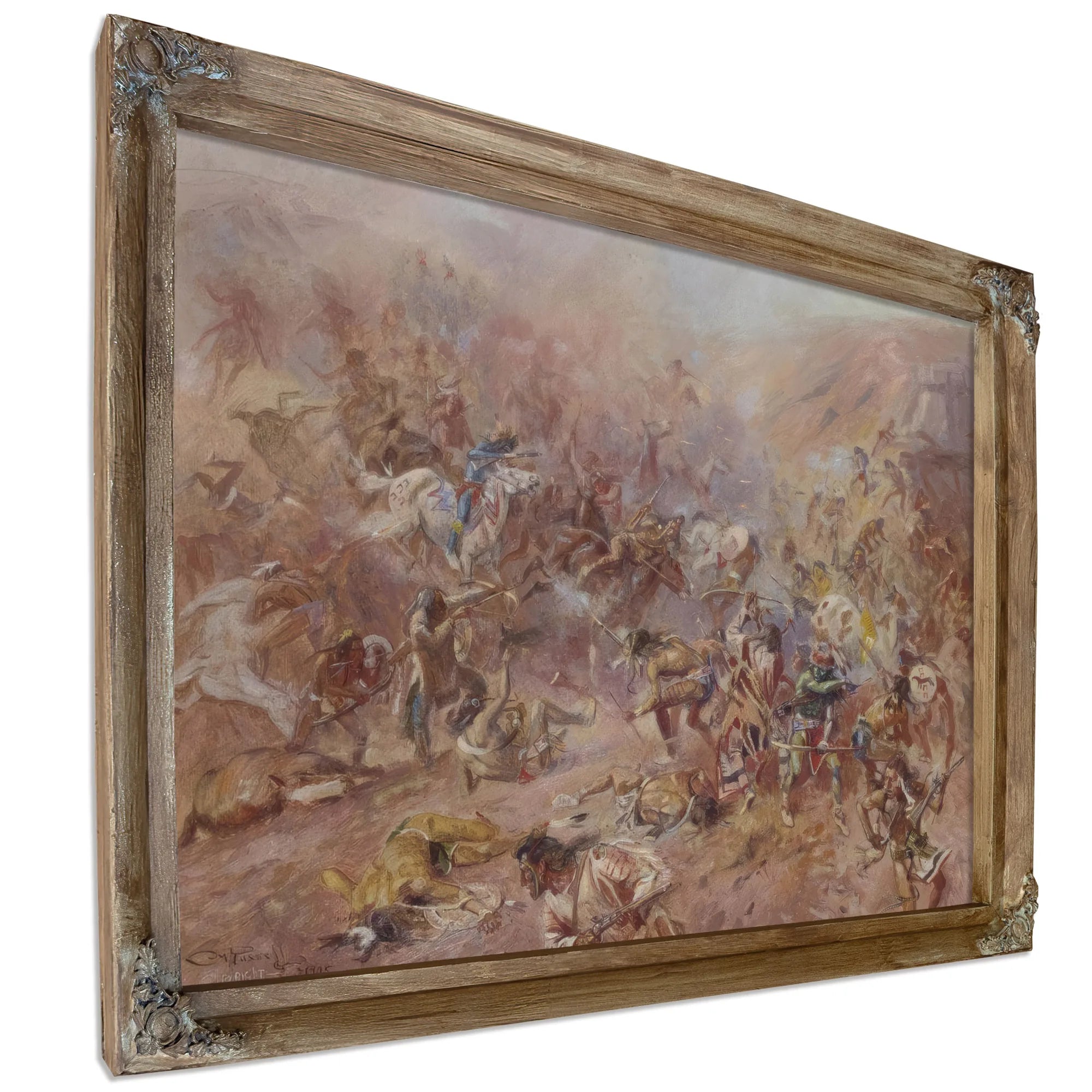 The Battle At Belly River By Charles Marion Russell Fine Art Print