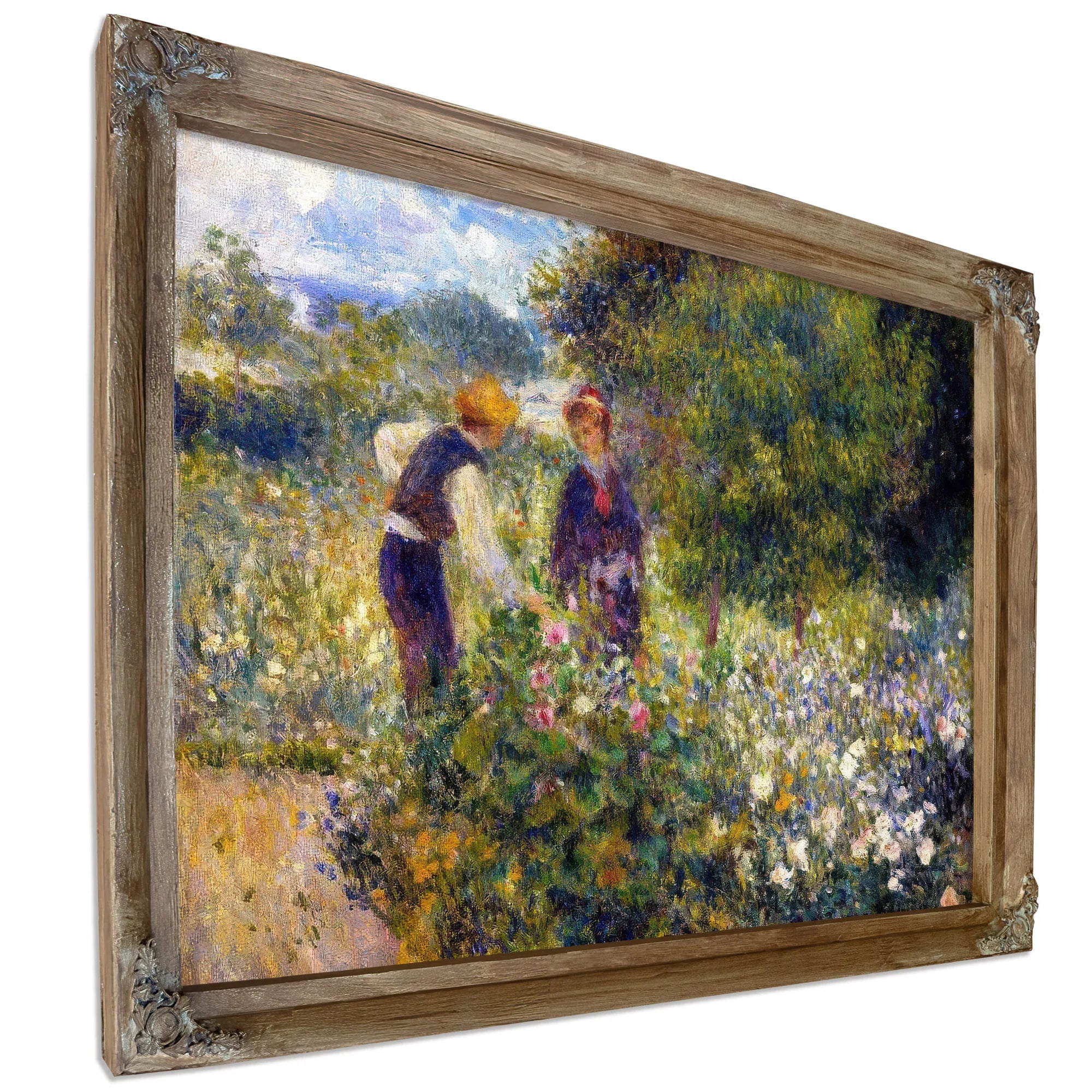 Picking Flowers By Pierre August Renoir Fine Art Print