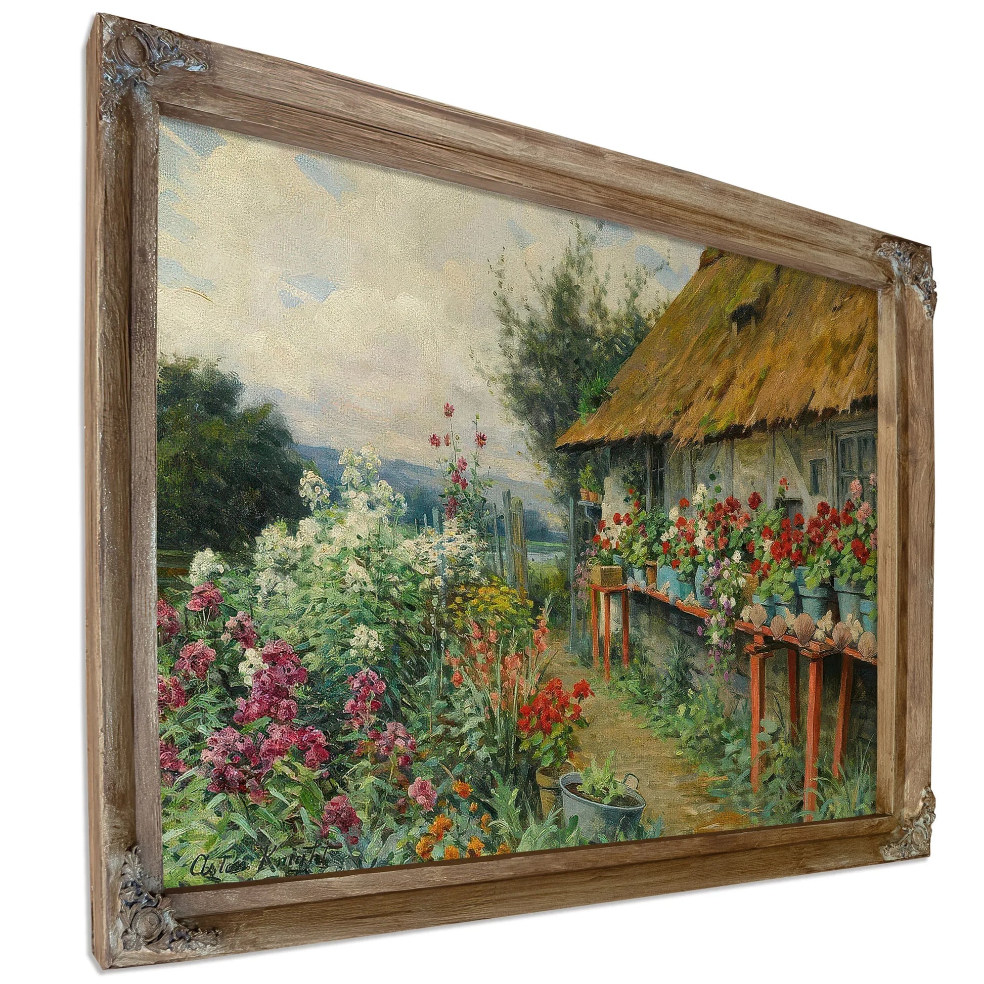 Cottage Garden In Bloom, Paris By Louis Aston Knight Fine Art Print