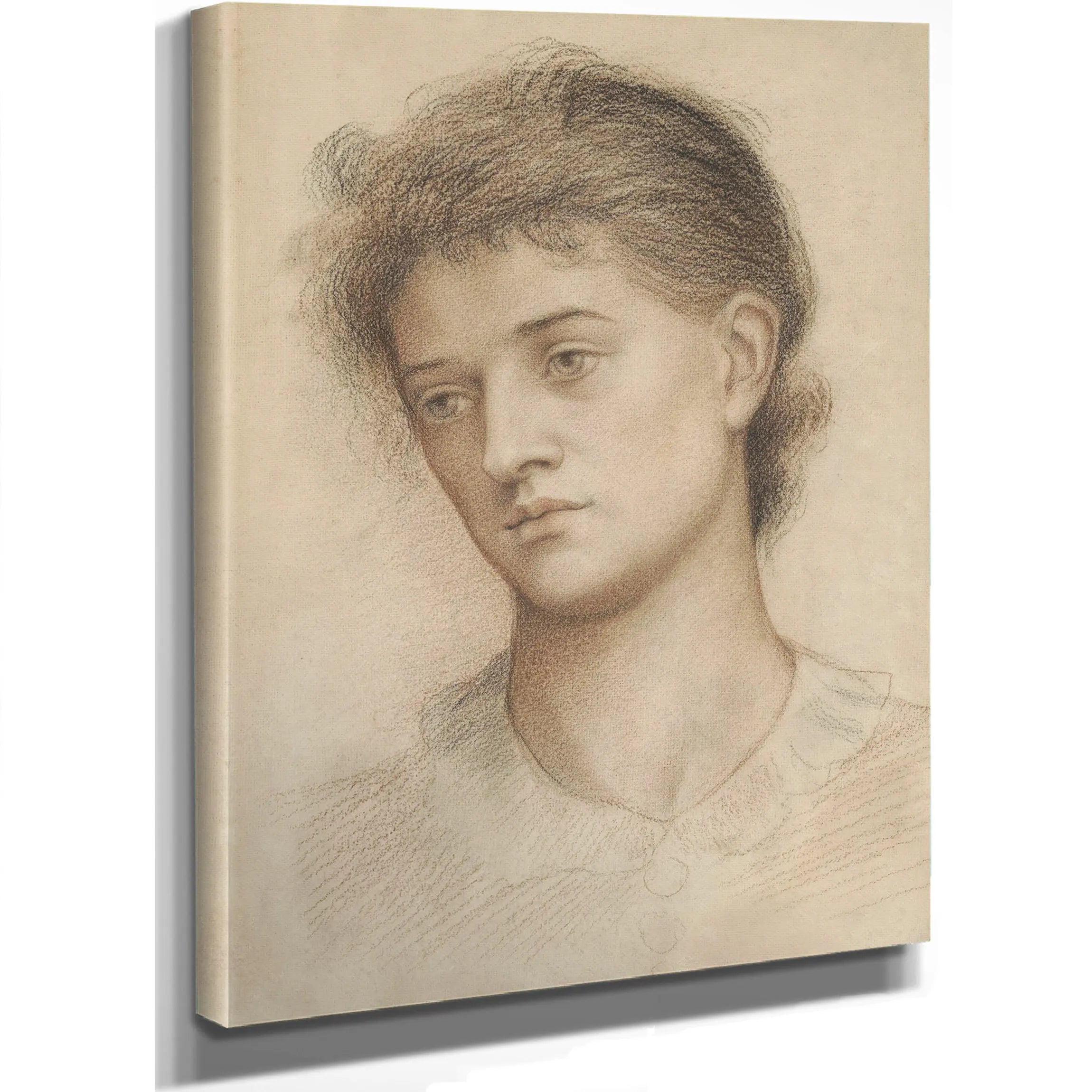  Portrait Head Of A Woman Probably A Member Of The Mur by Evelyn De Morgan