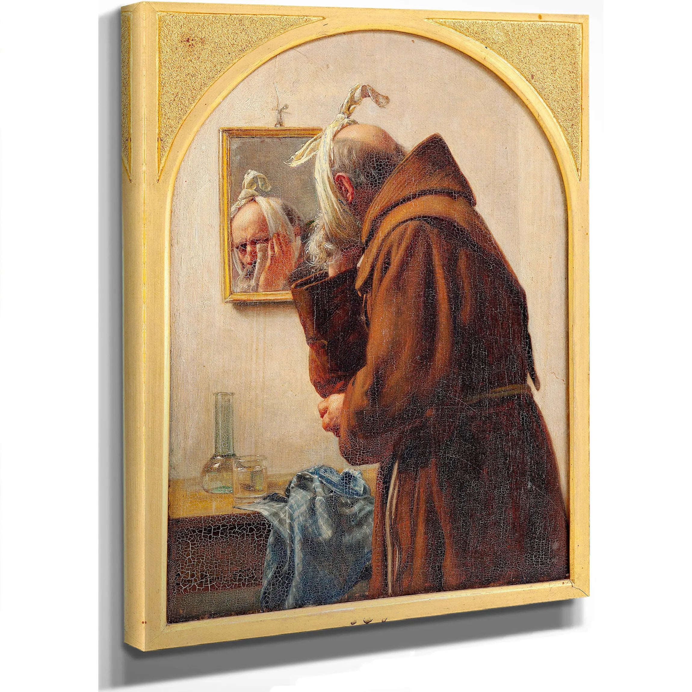 A Monk Examines Himself In A Mirror by Carl Bloch
