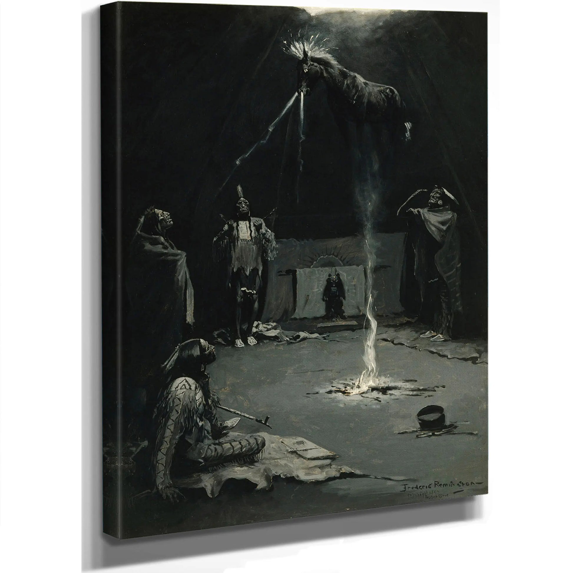 Indian Fire God The Going Of The Medicine Horse by Frederic Remington
