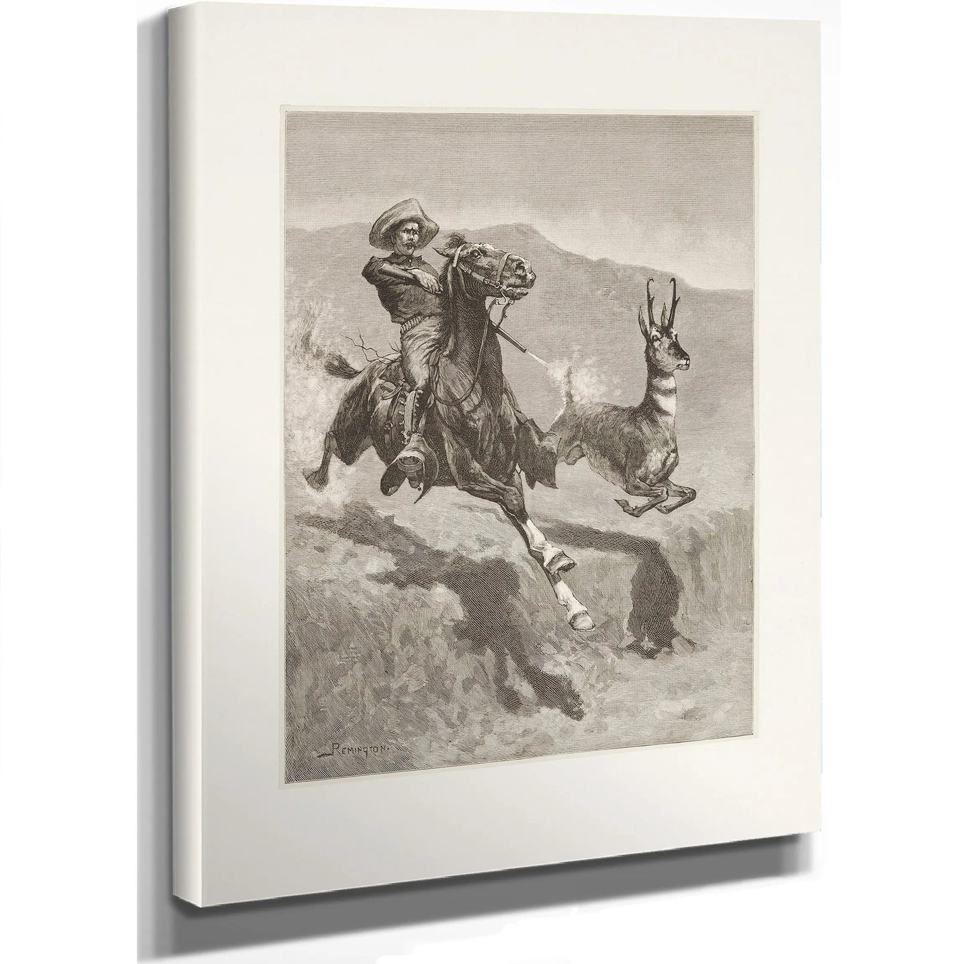 Hunting The Prong Horn Antelope In California by Frederic Remington