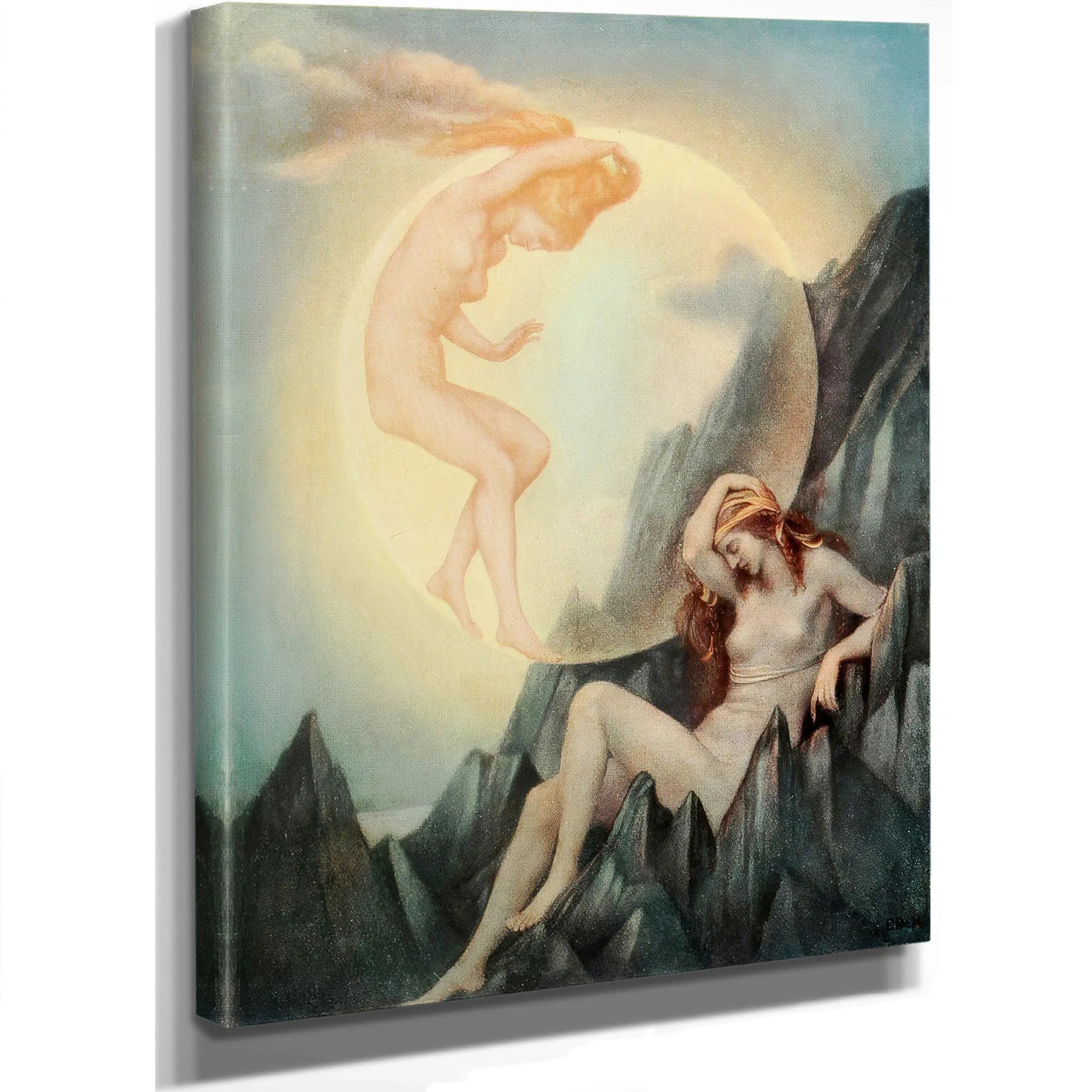 The Sleeping Earth And Wakening Moon by Evelyn De Morgan