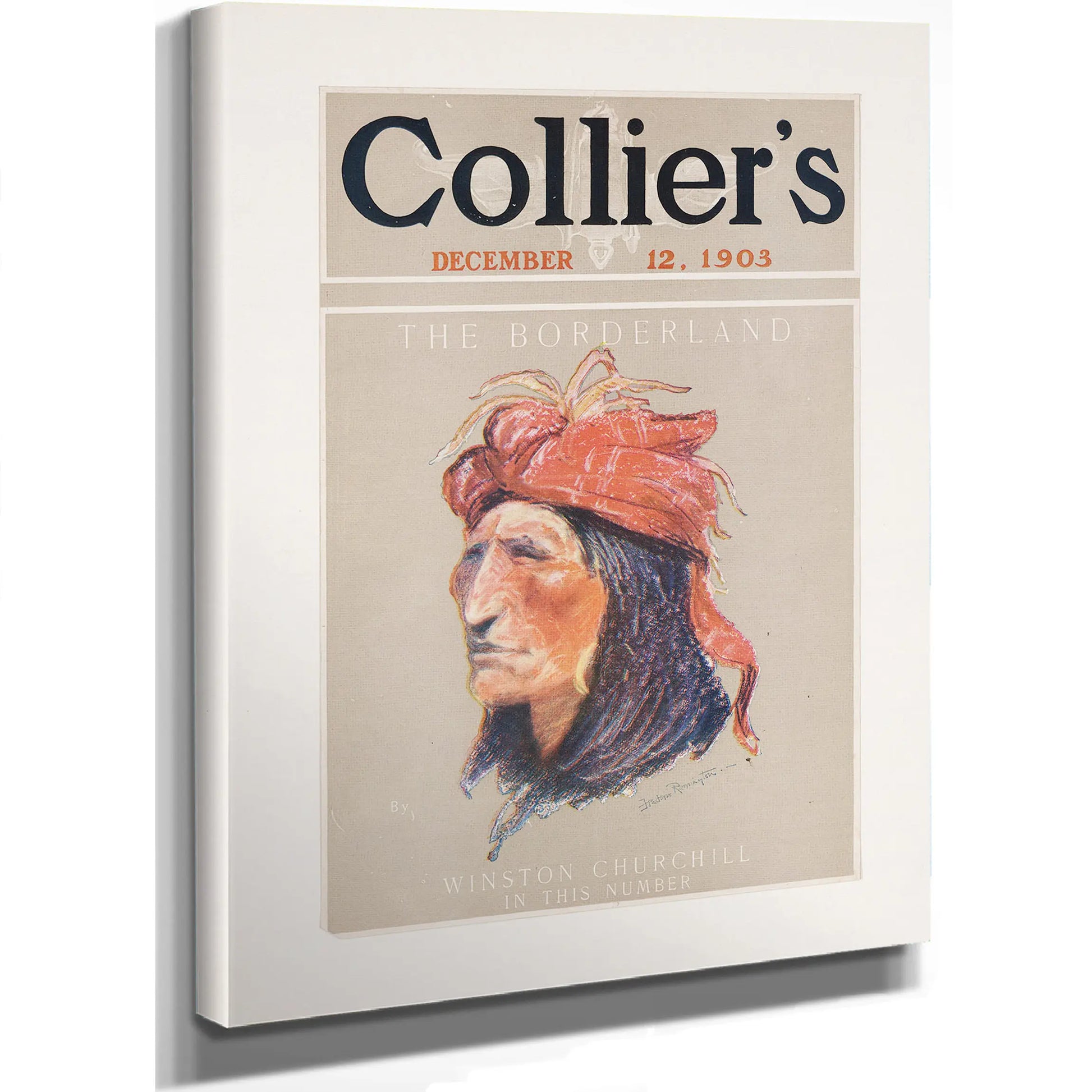 Cover Of Colliers December A by Frederic Remington
